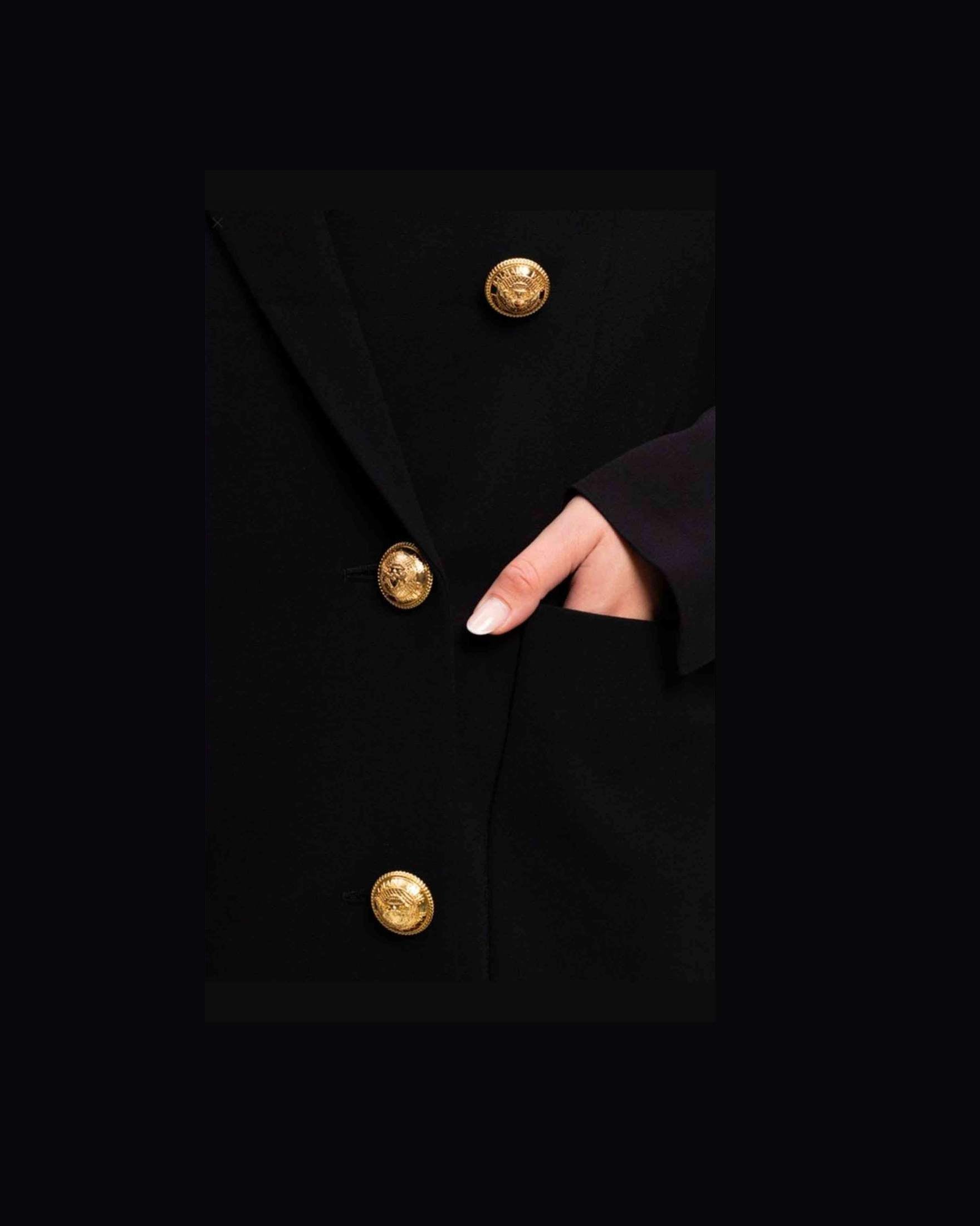 Balmain Black Viscose Suits & Blazer Glam Steals