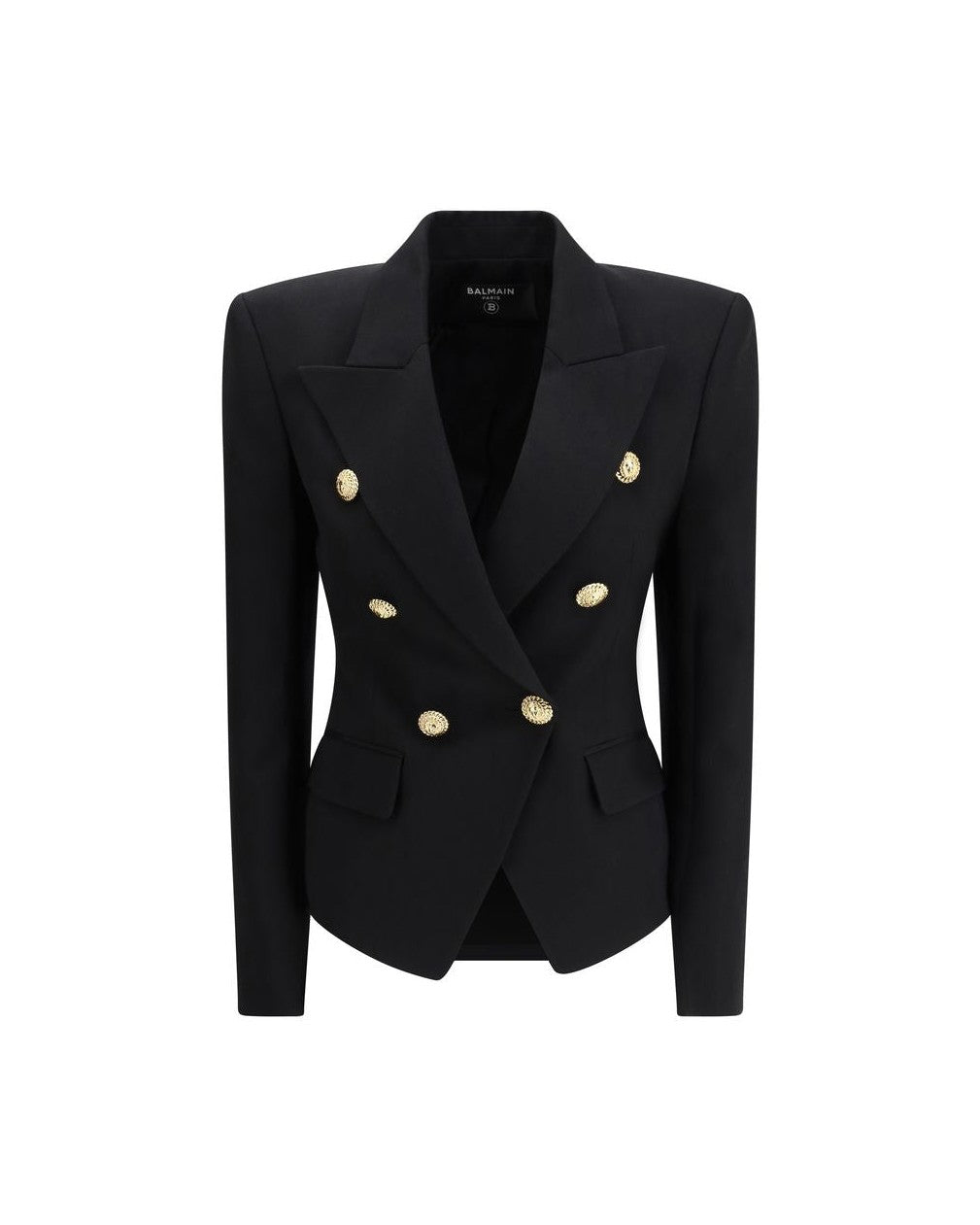 Balmain Black Wool Coat Glam Steals
