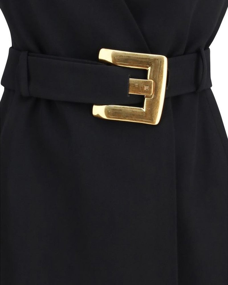 Balmain Black Wool Fleece Casual Dress