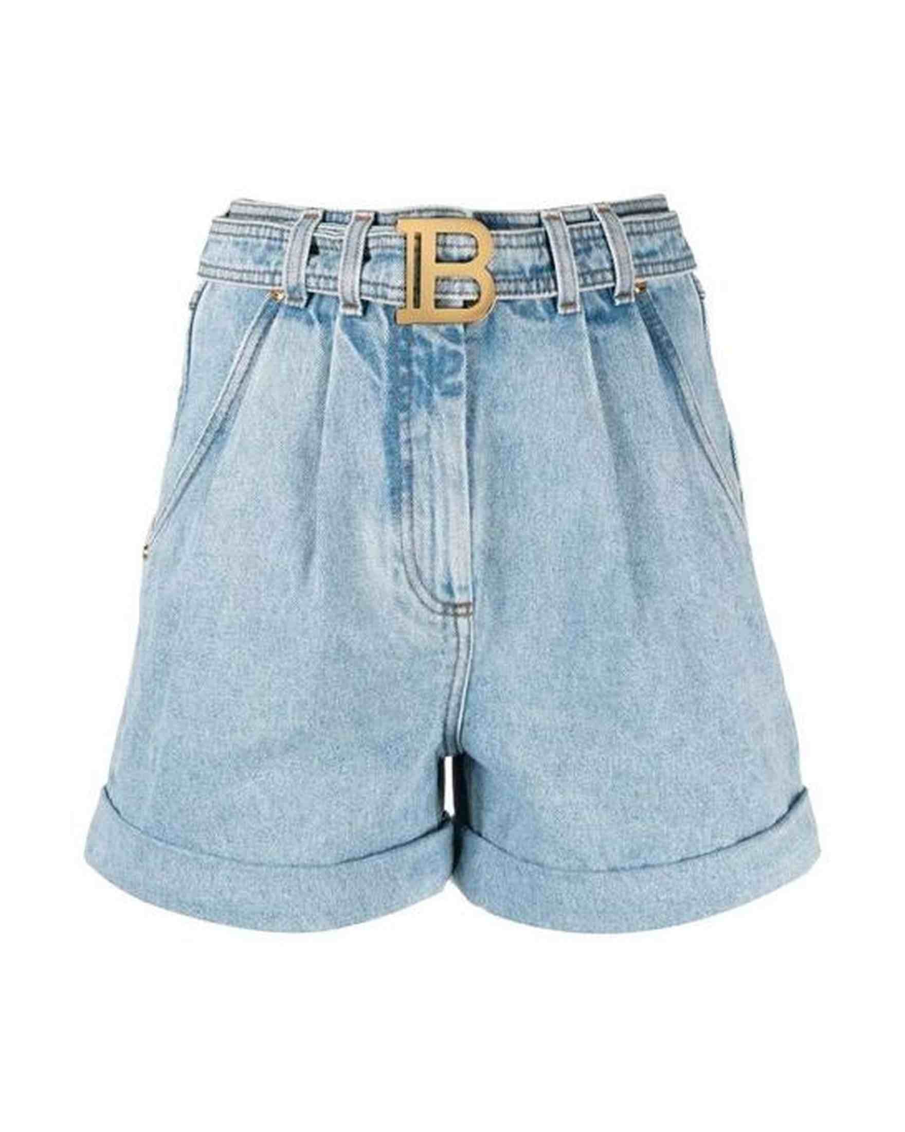 Balmain Blue Cotton Short Glam Steals