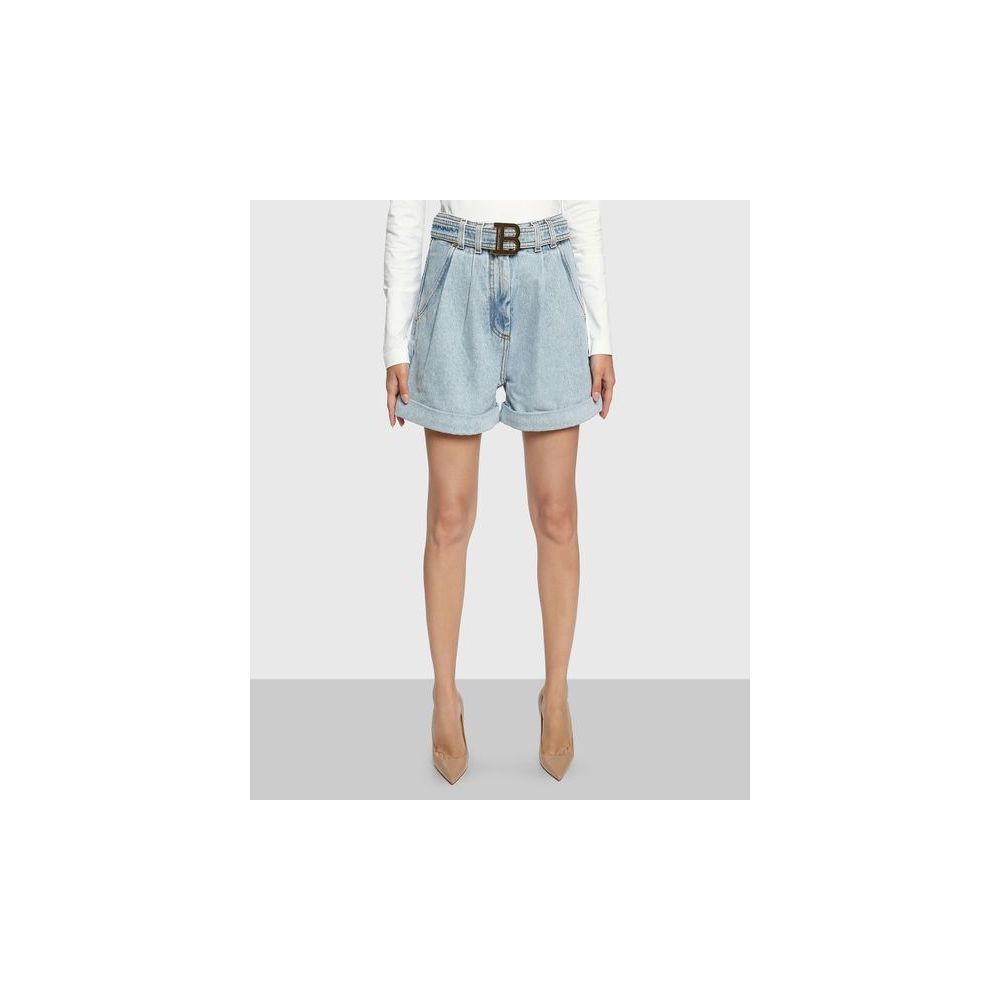 Balmain Blue Cotton Short Glam Steals