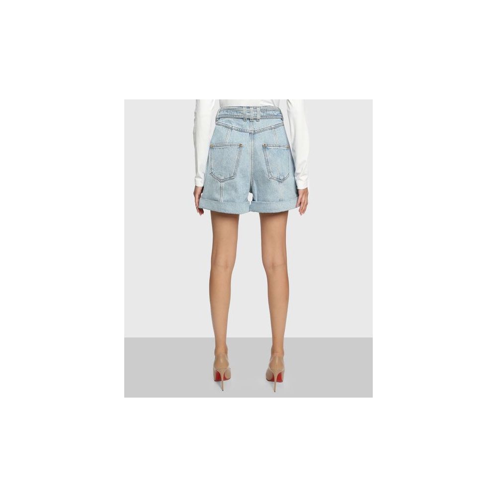 Balmain Blue Cotton Short Glam Steals