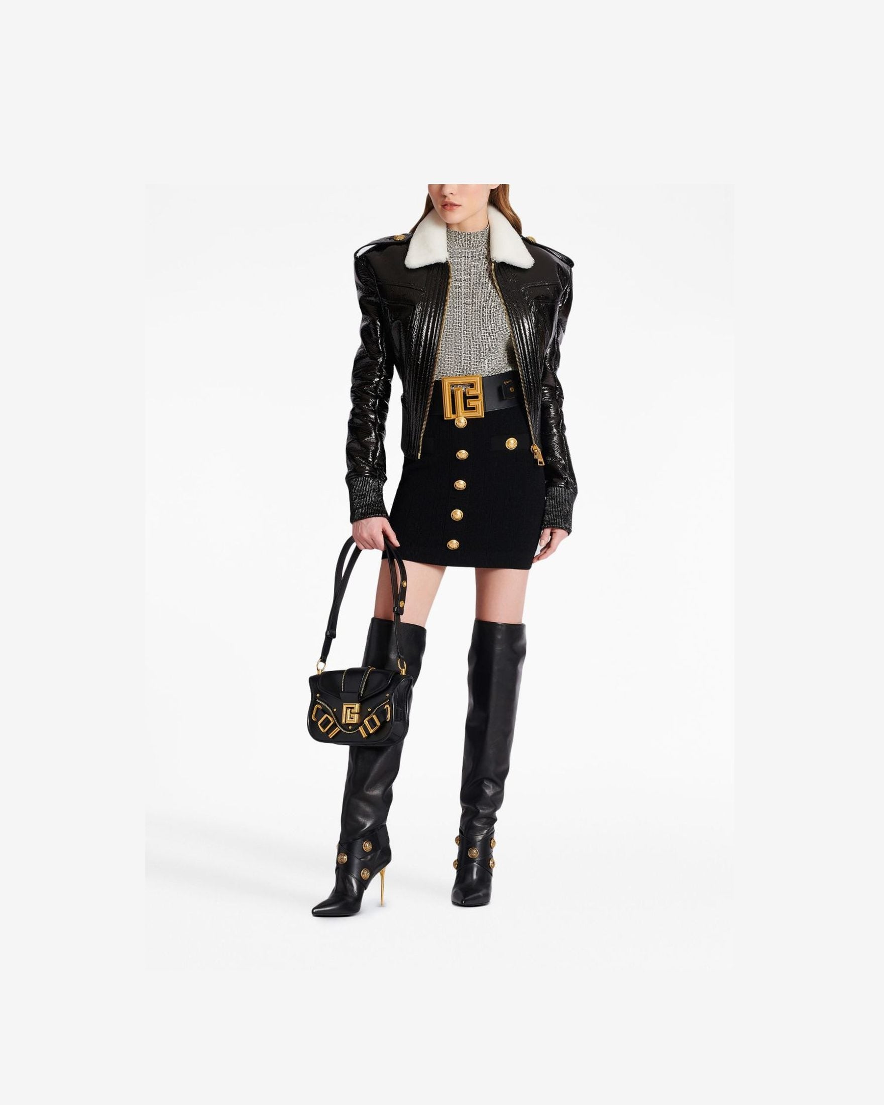 Balmain Button Embellished Knitted Skirt Glam Steals