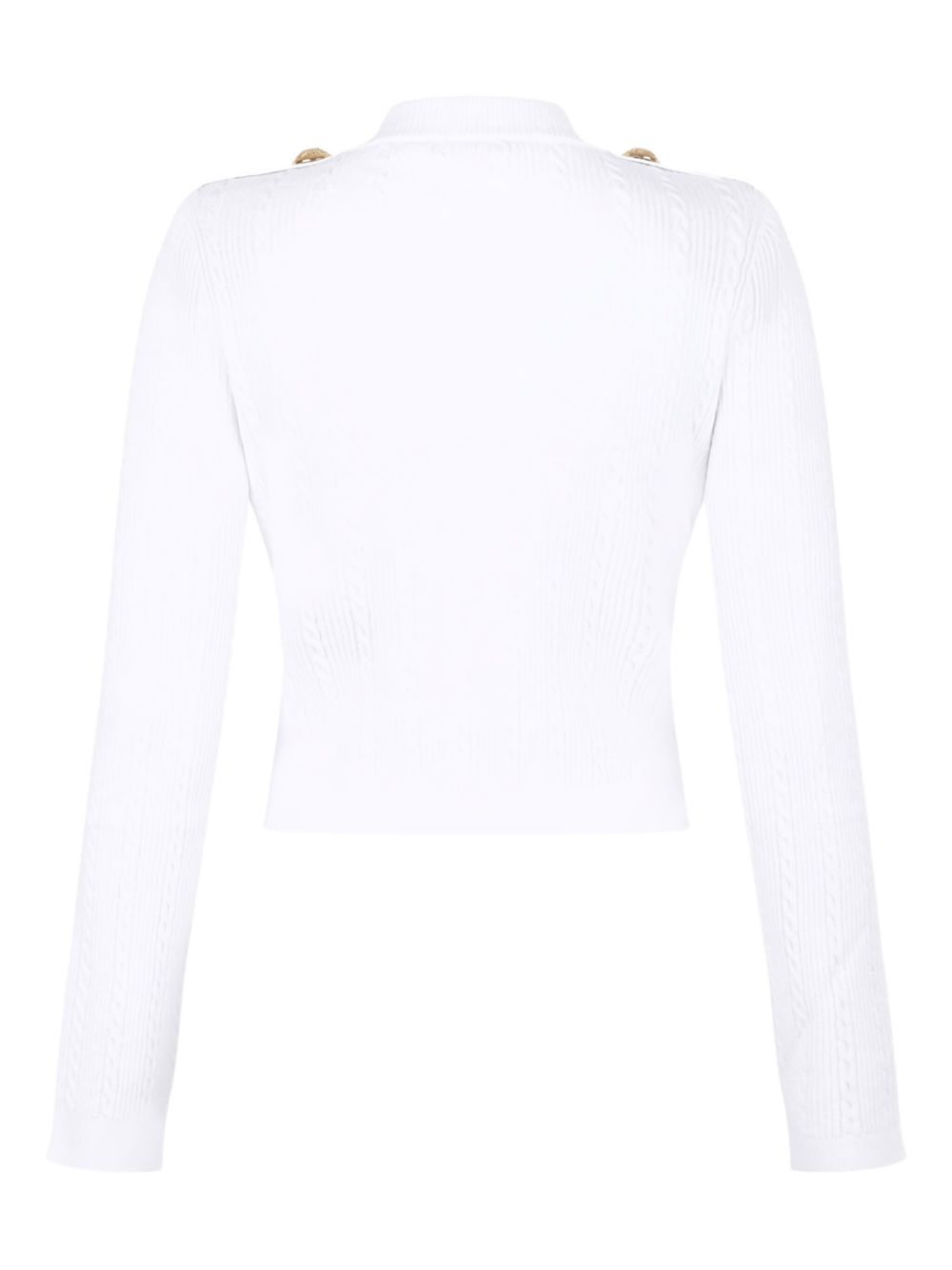 Balmain Button Trim Cable Knit Cardigan Glam Steals