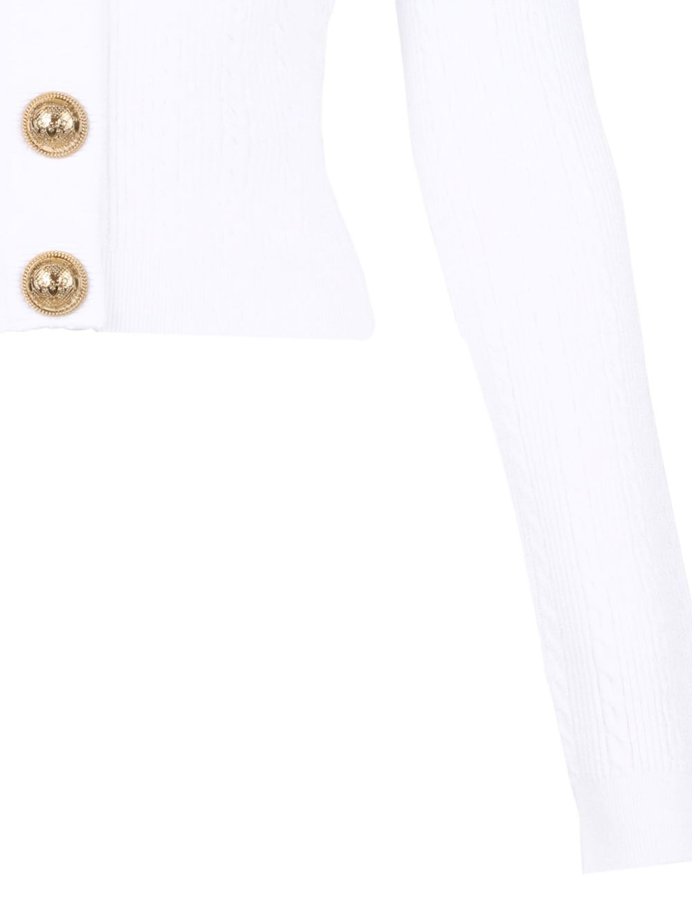 Balmain Button Trim Cable Knit Cardigan Glam Steals