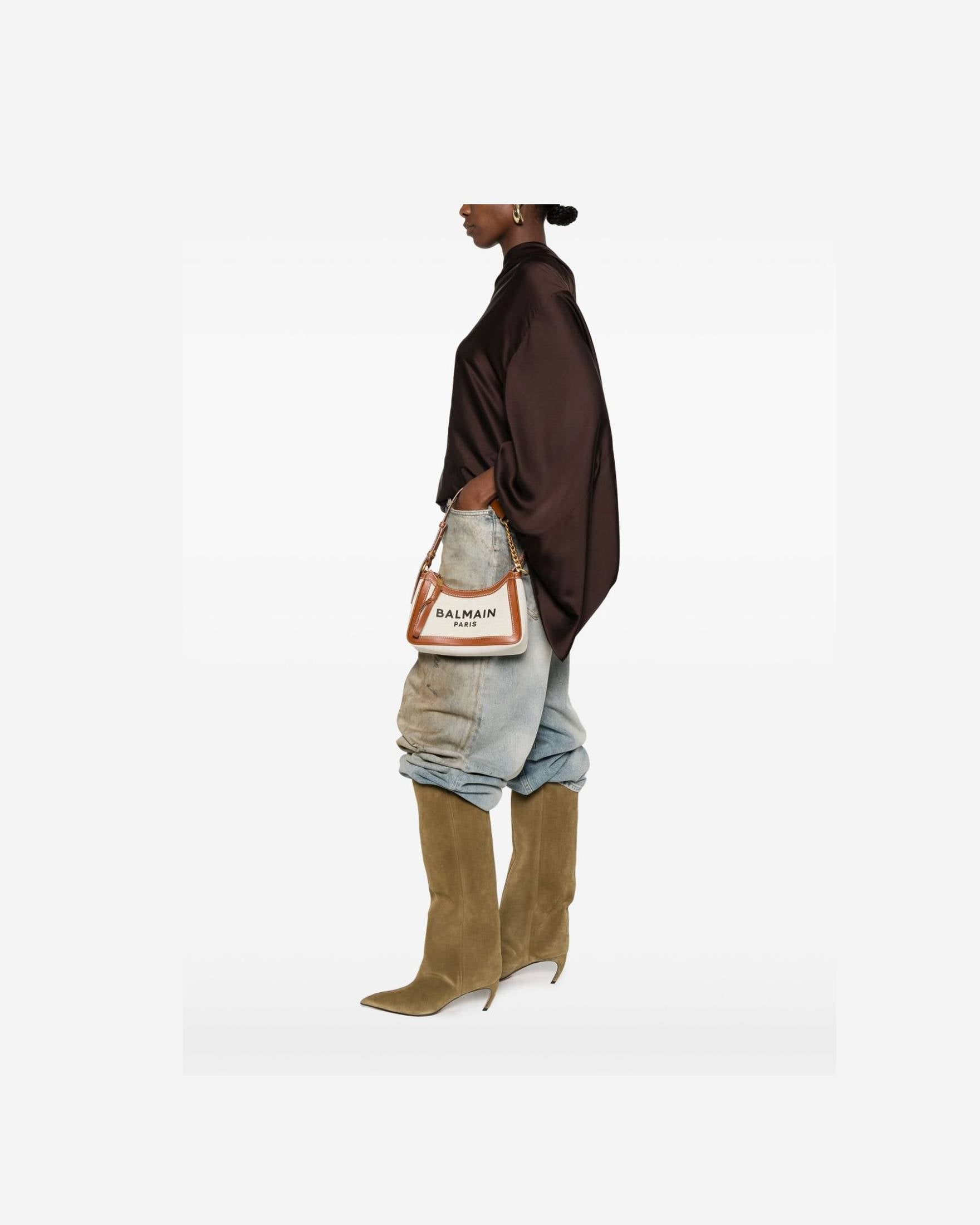Balmain Canvas B Army Shoulder Bag Glam Steals