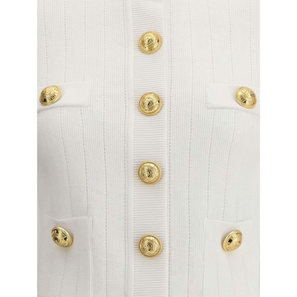 Balmain Cardigan Whit Botton Glam Steals