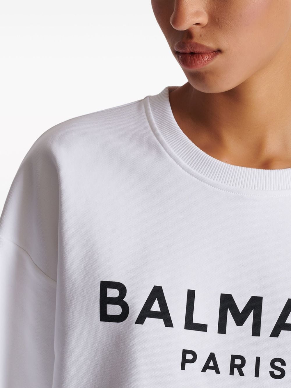 Balmain Cotton Logo Print Sweat-shirt Glam Steals