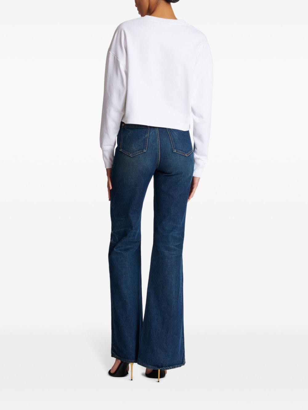 Balmain Cotton Logo Print Sweat-shirt Glam Steals