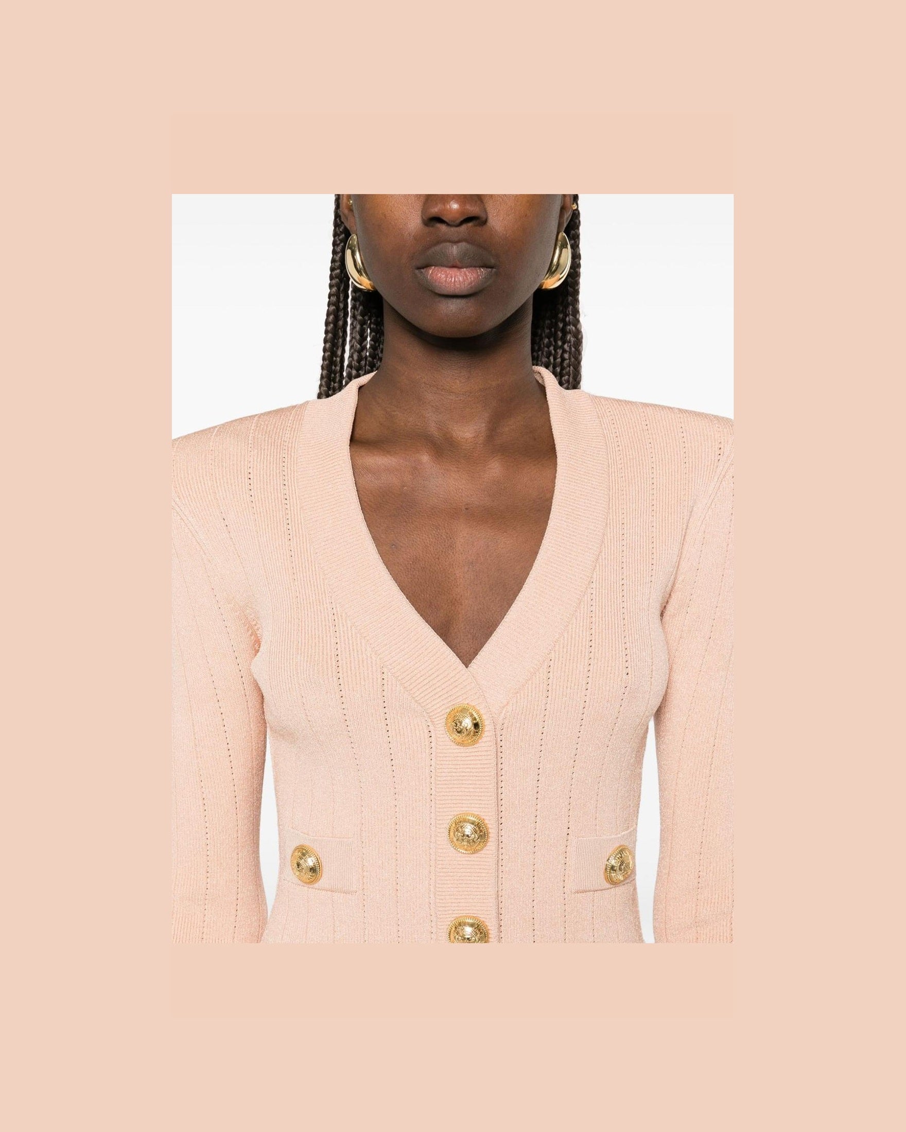 Balmain Cropped Knit Cardigan Glam Steals