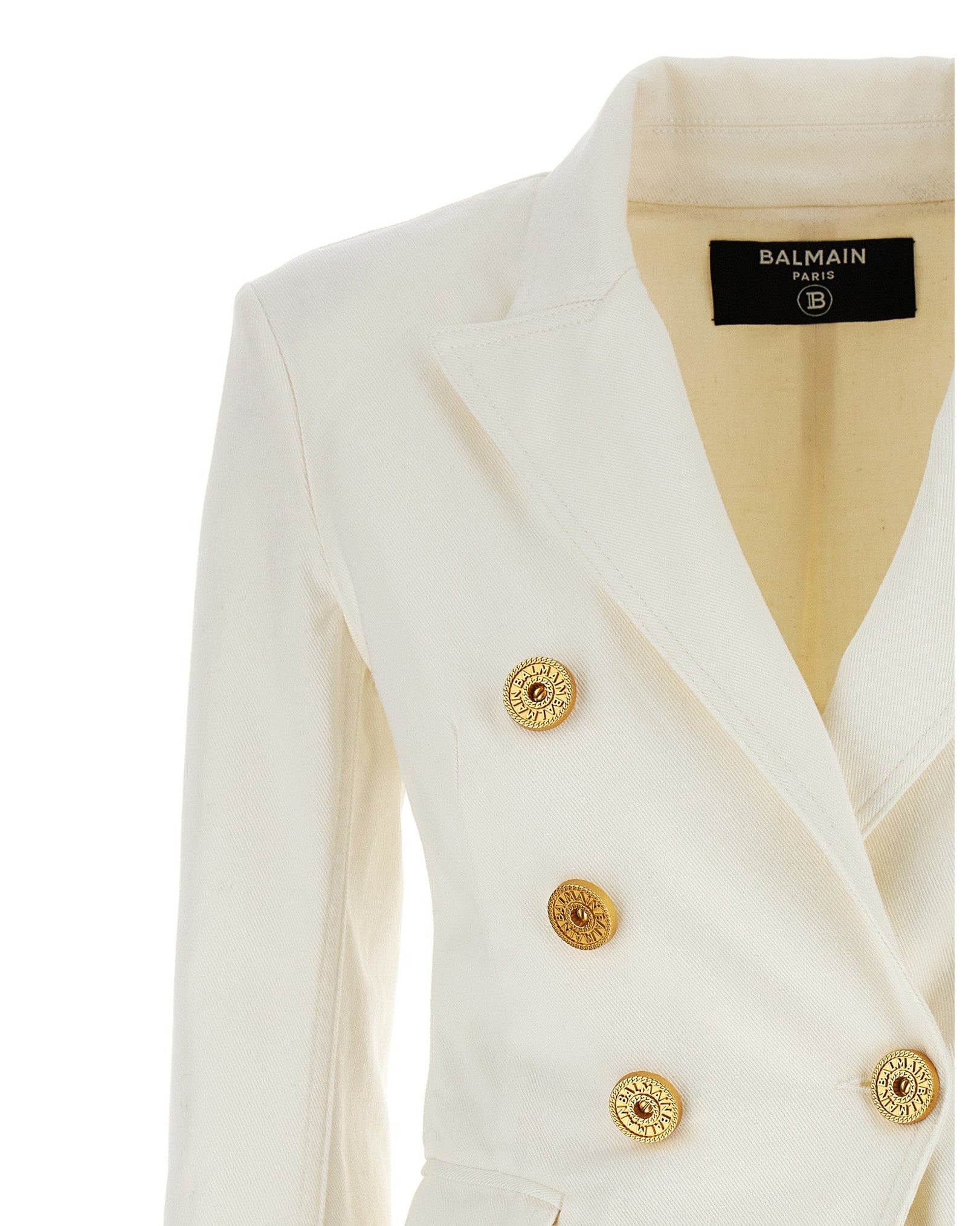 Balmain Denim Double Breasted Blazer Glam Steals