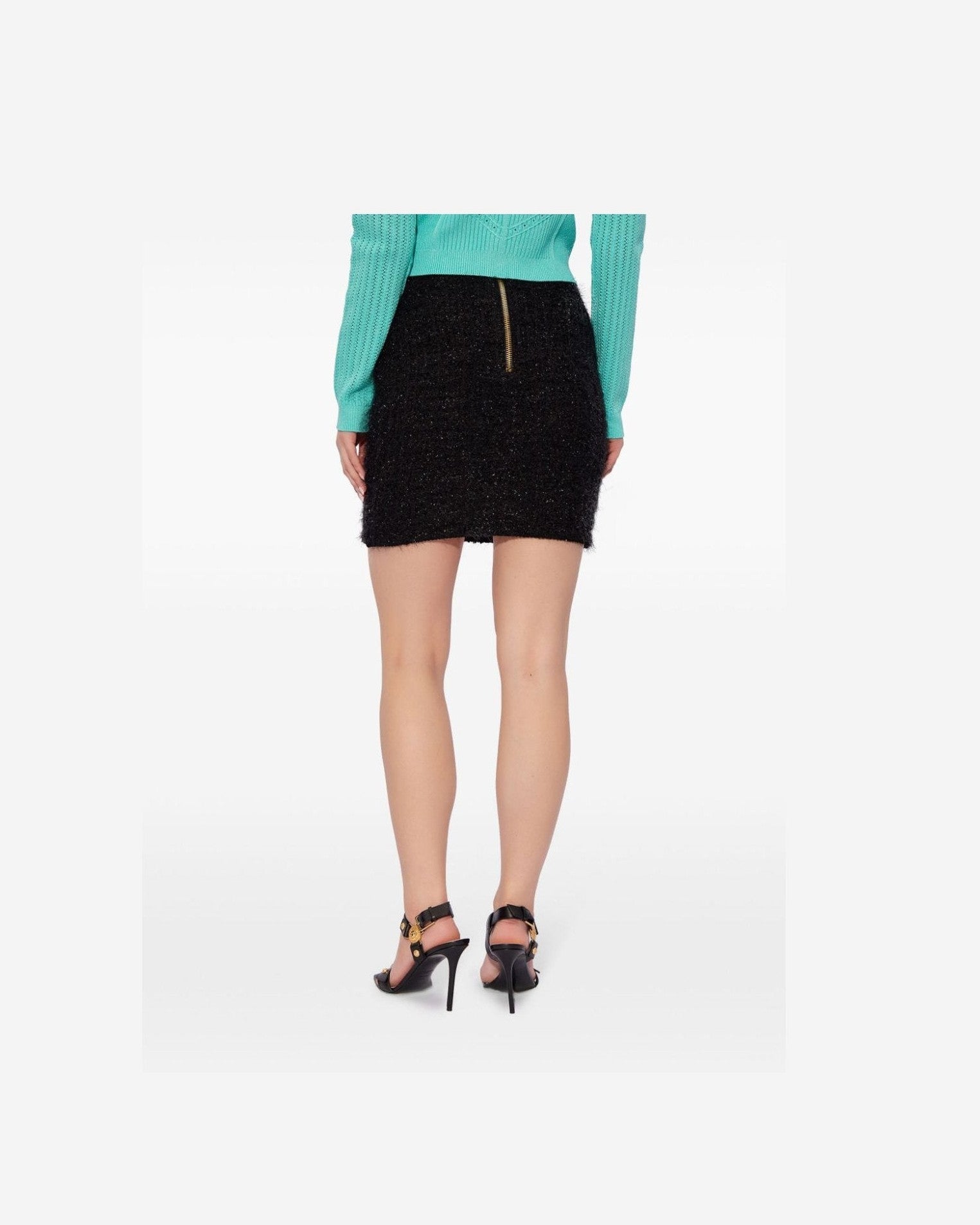 Balmain High Waisted Bouclé Miniskirt Glam Steals