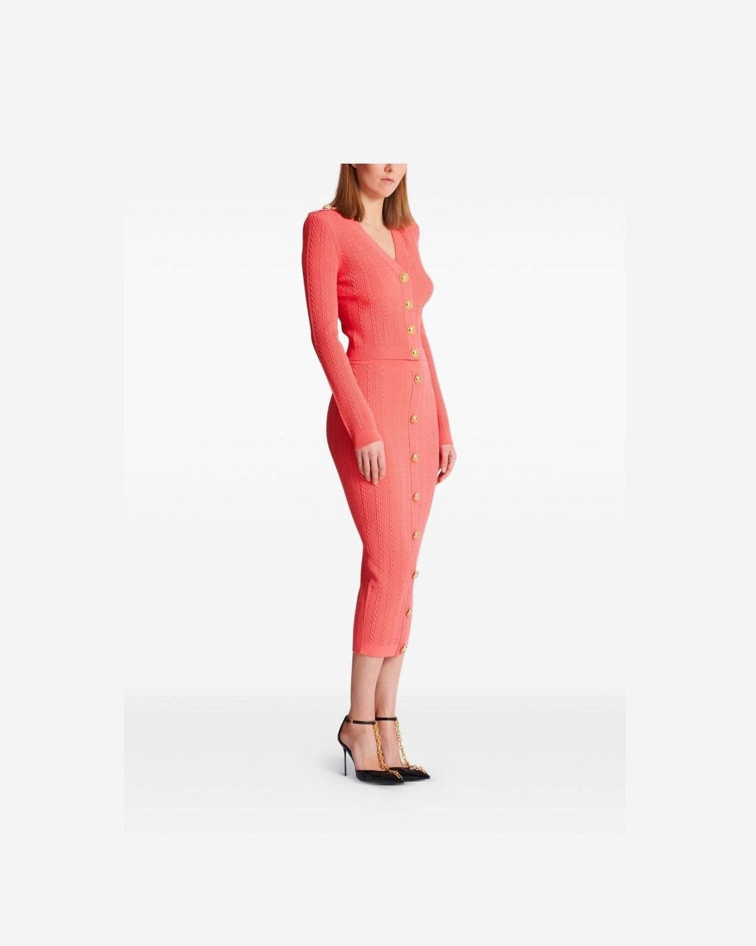 Balmain Long Sleeved Twisted Knit Cardigan Glam Steals
