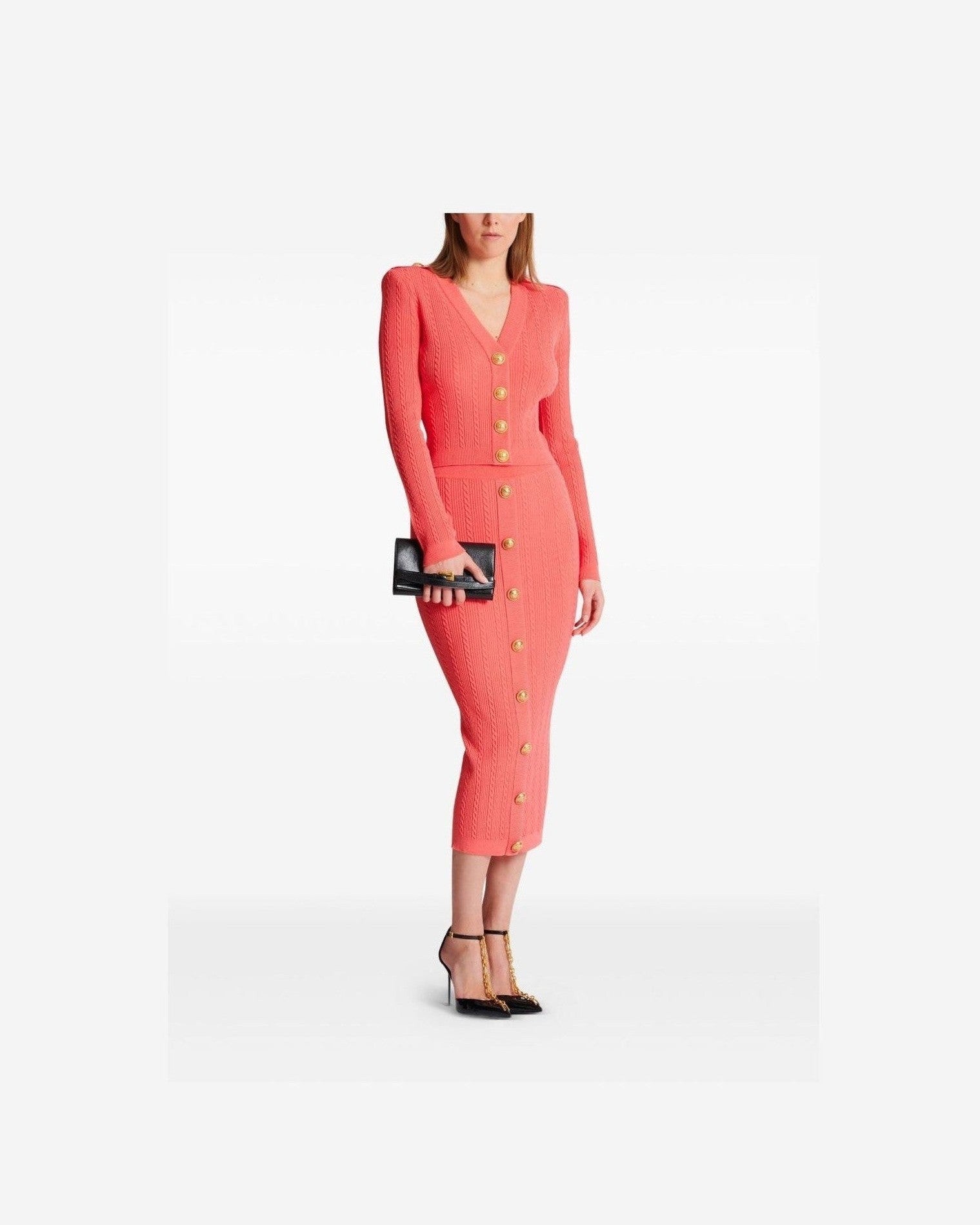 Balmain Long Sleeved Twisted Knit Cardigan Glam Steals