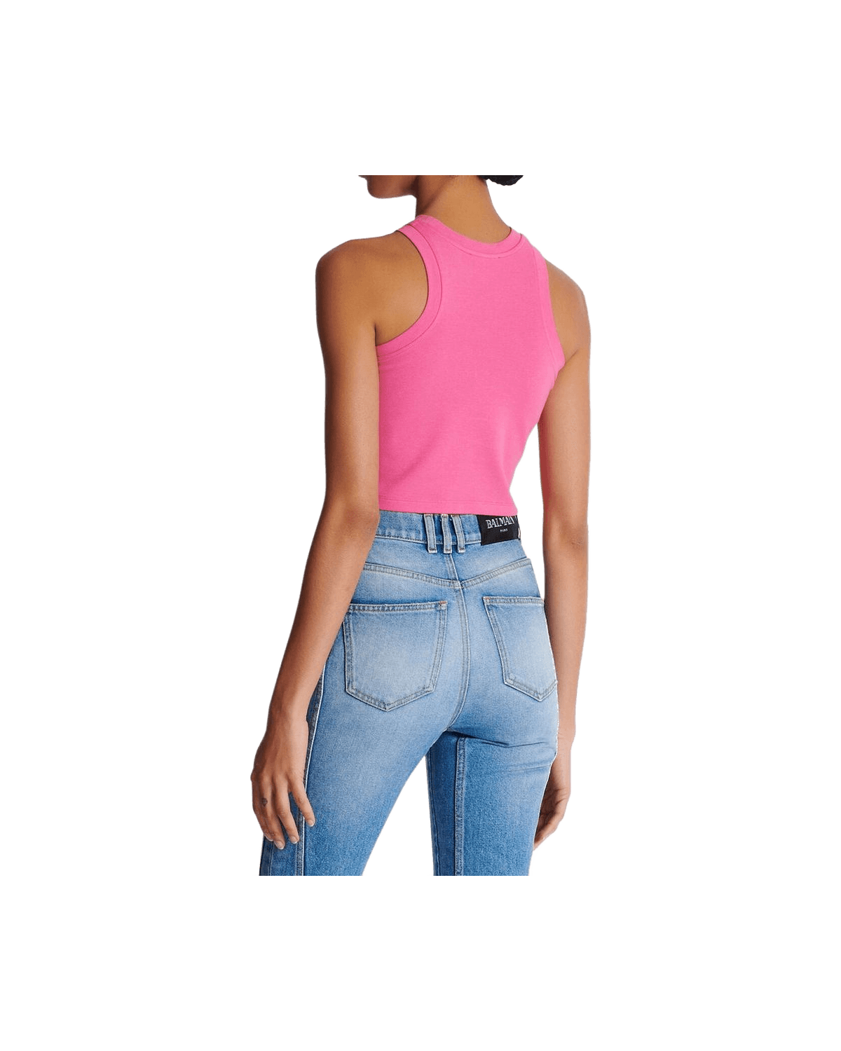 Balmain Multicolor Cotton Tank Top Glam Steals