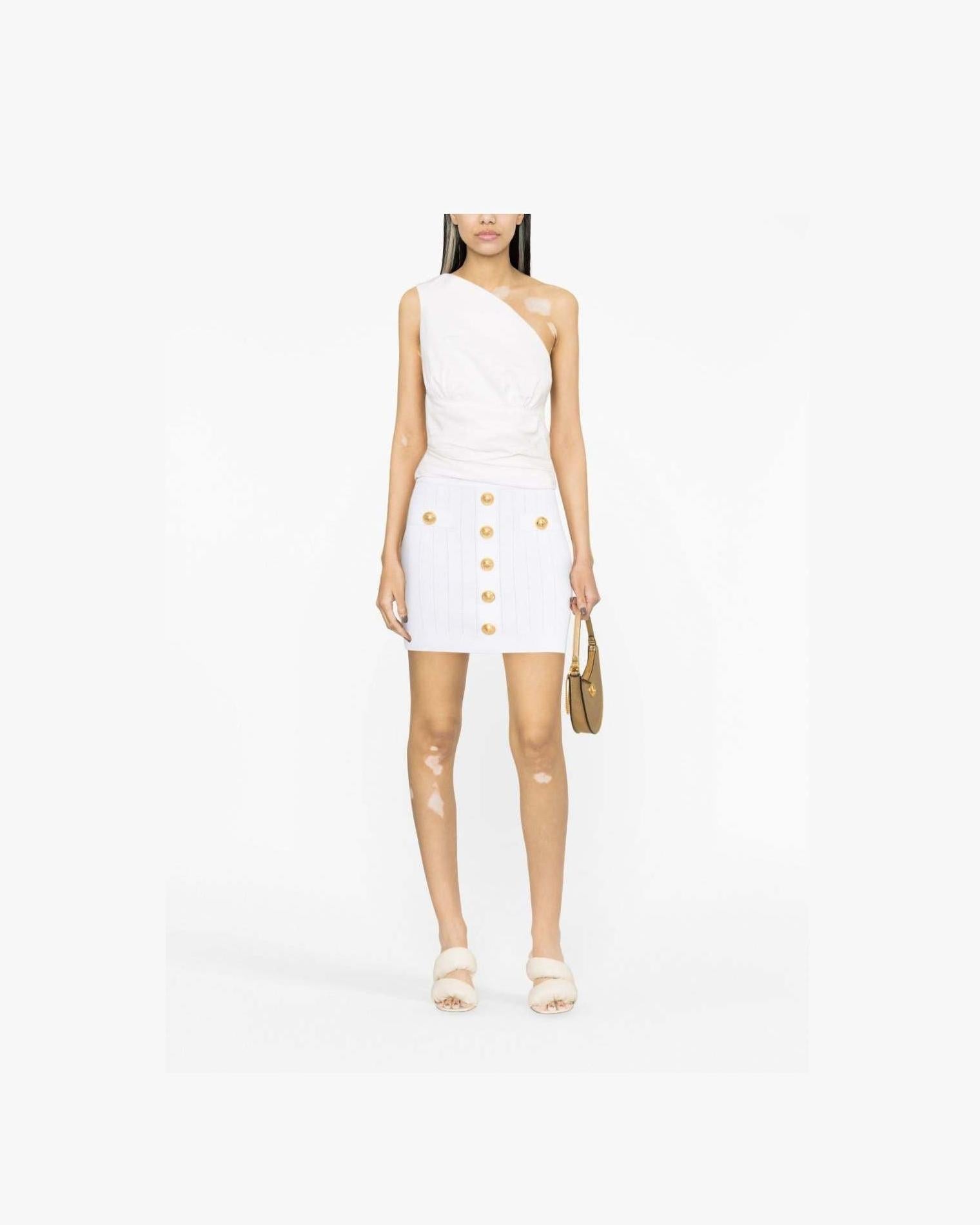 Balmain Ribbed Knit Miniskirt Glam Steals