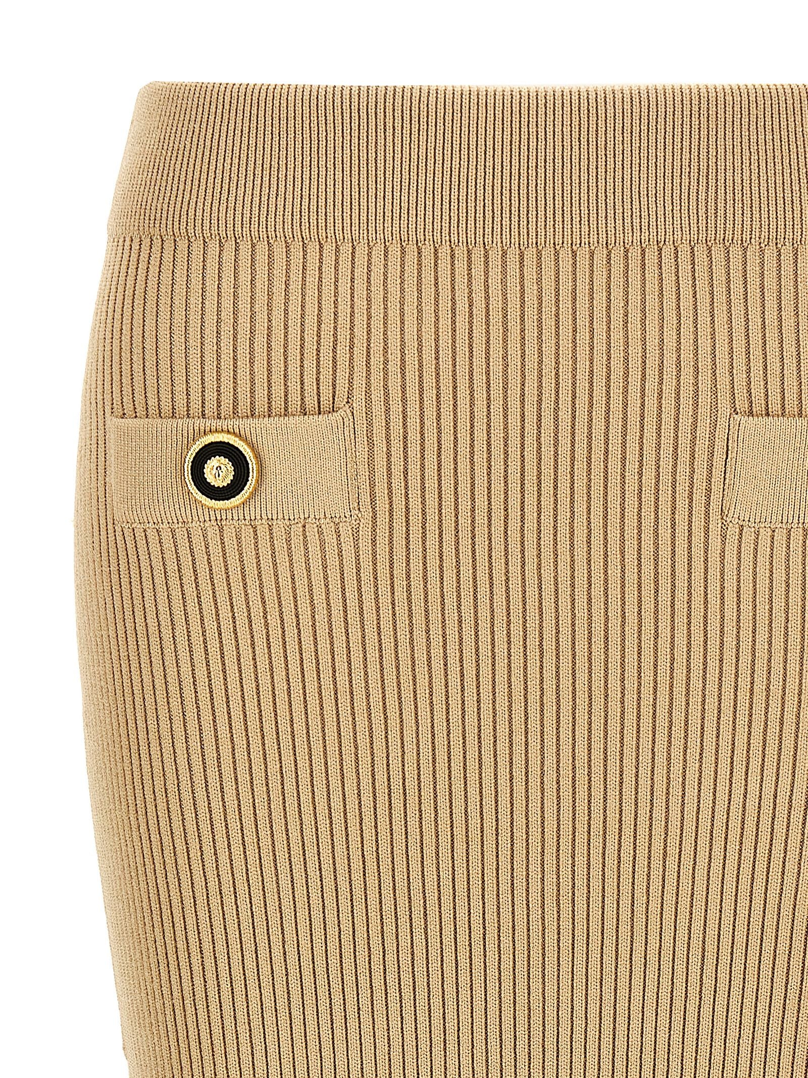 Balmain Ribbed Midi Skirt Glam Steals
