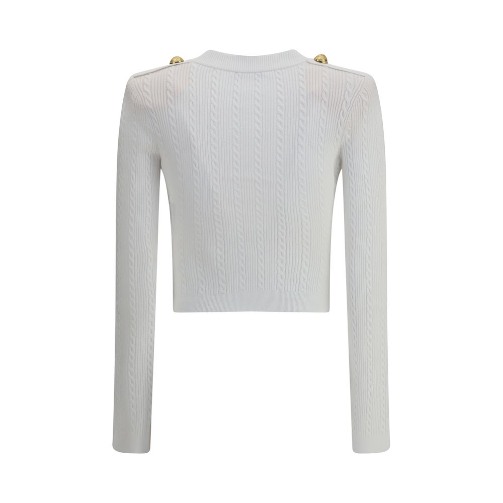 Balmain Ribbed and Braided Cardigan Glam Steals