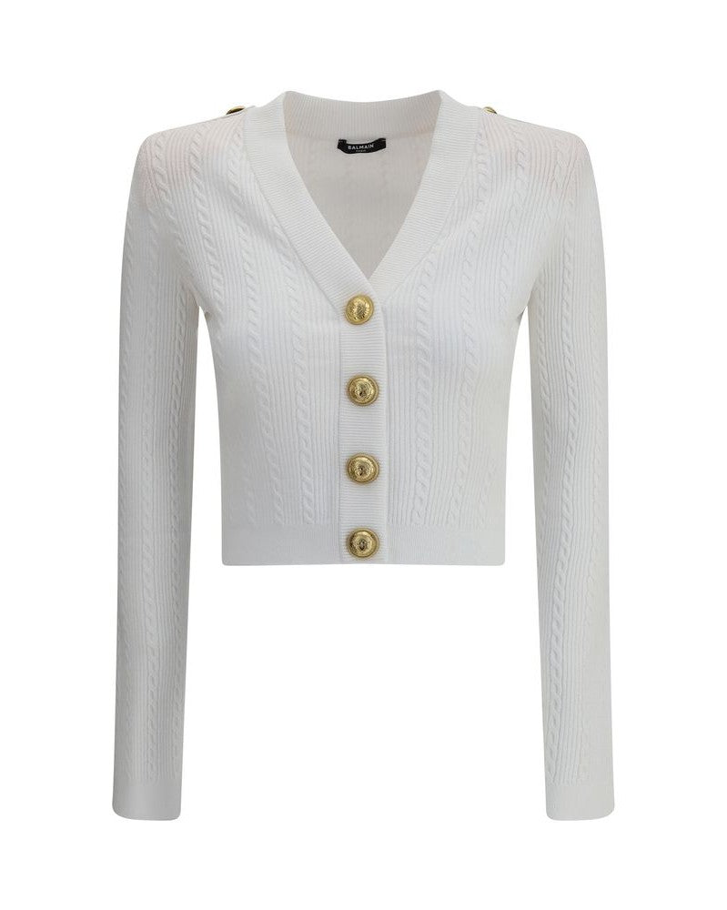 Balmain Ribbed and Braided Cardigan Glam Steals