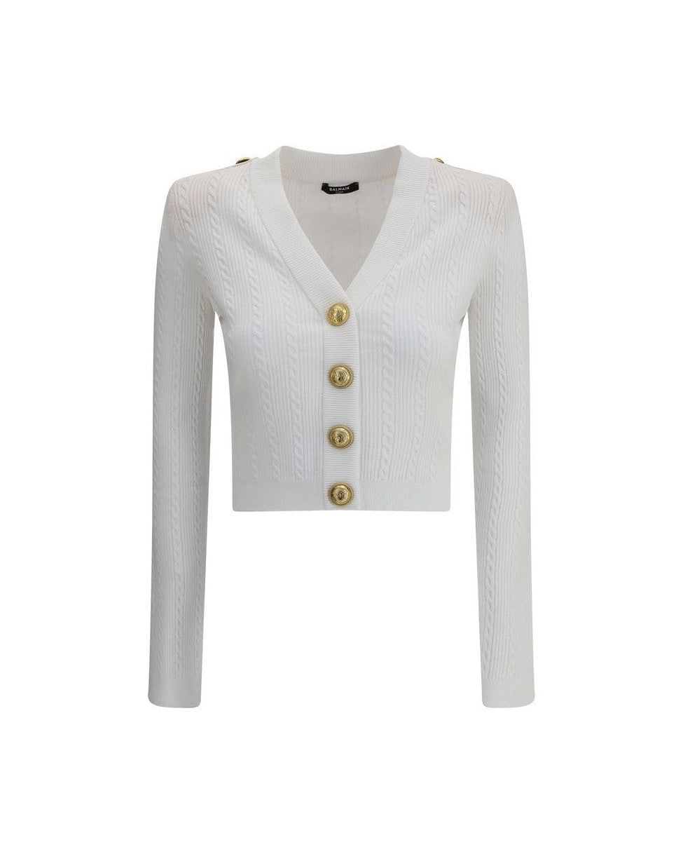 Balmain Ribbed and Braided Cardigan Glam Steals