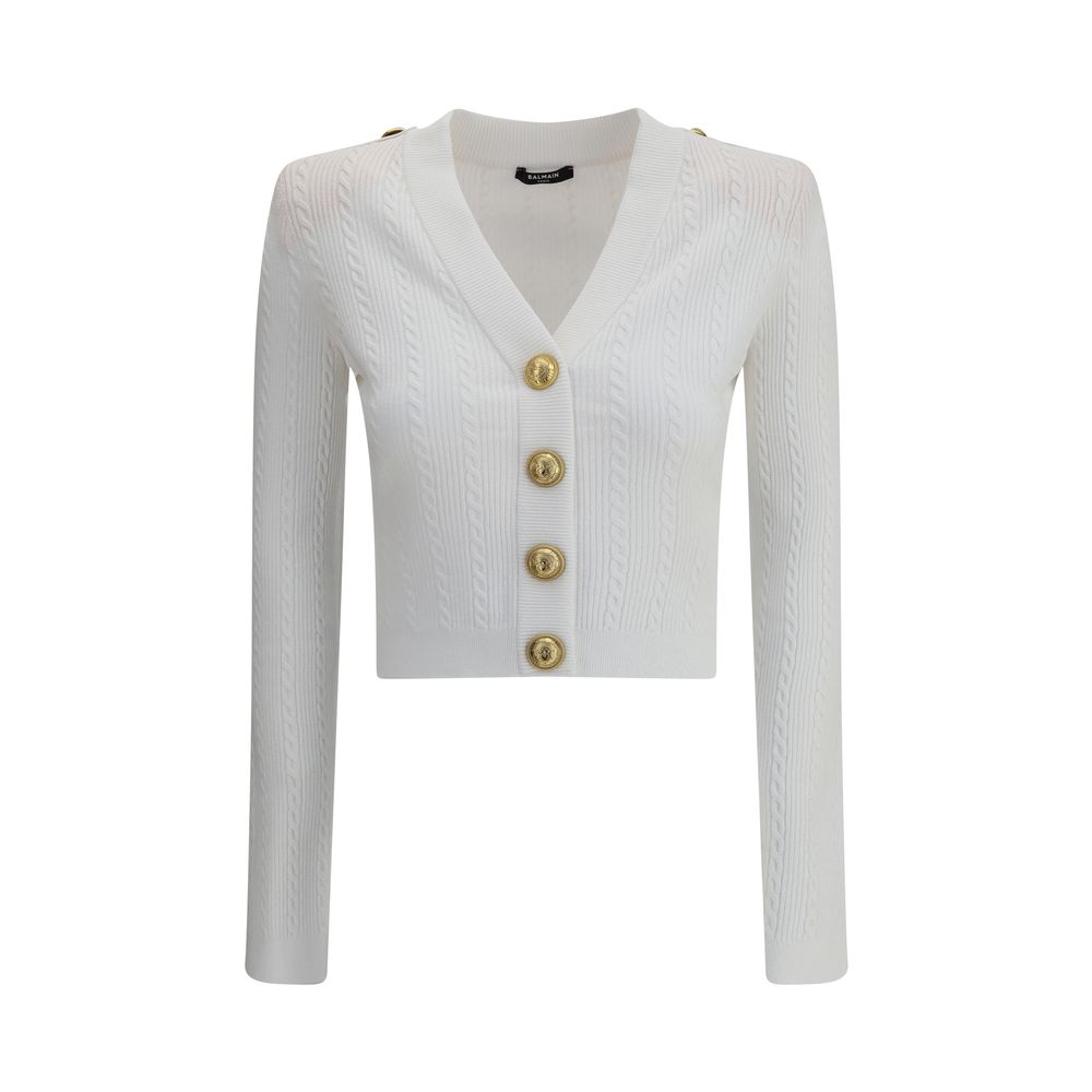 Balmain Ribbed and Braided Cardigan Glam Steals