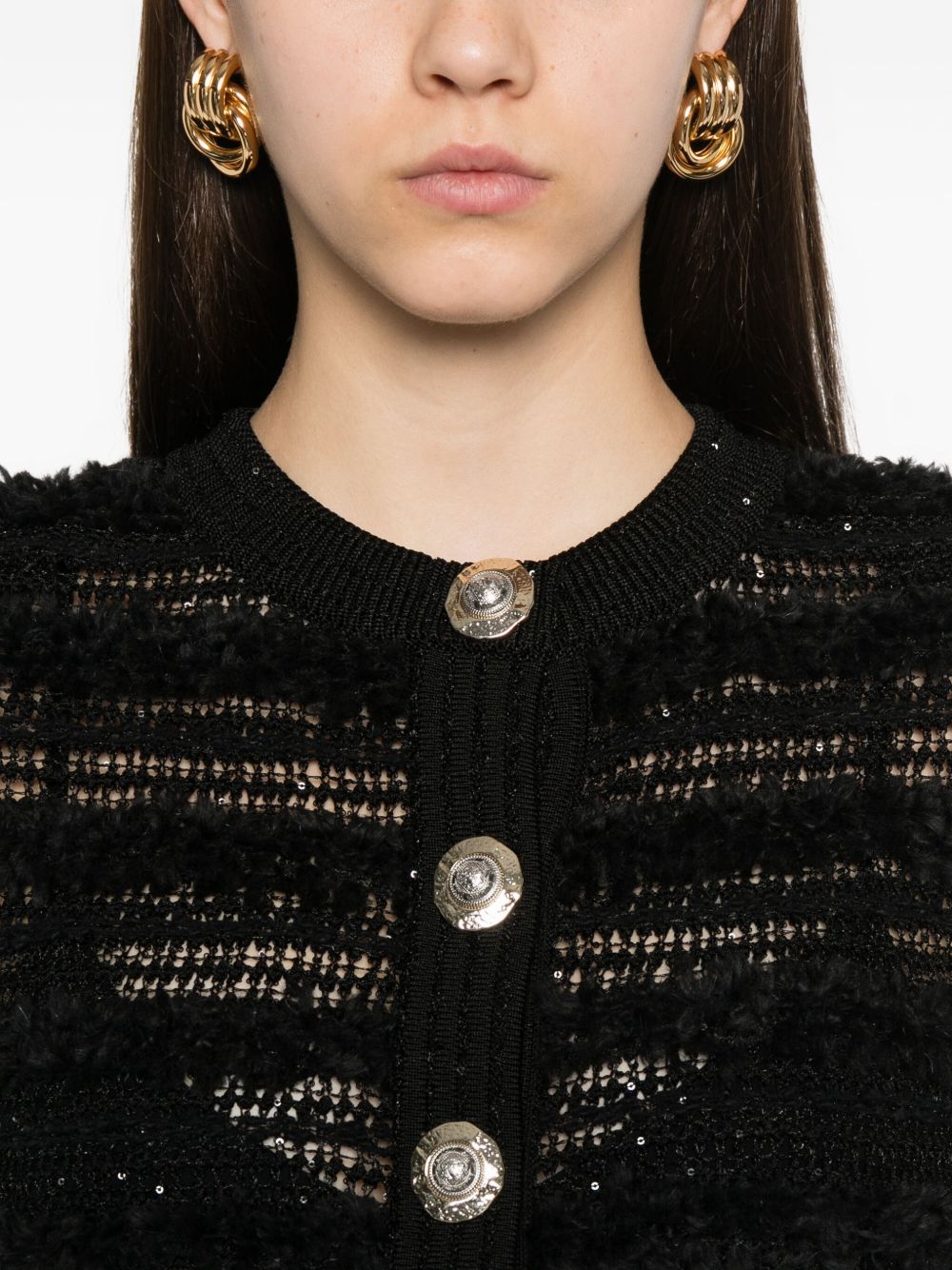 Balmain Sequin Embellished Cardigan Glam Steals