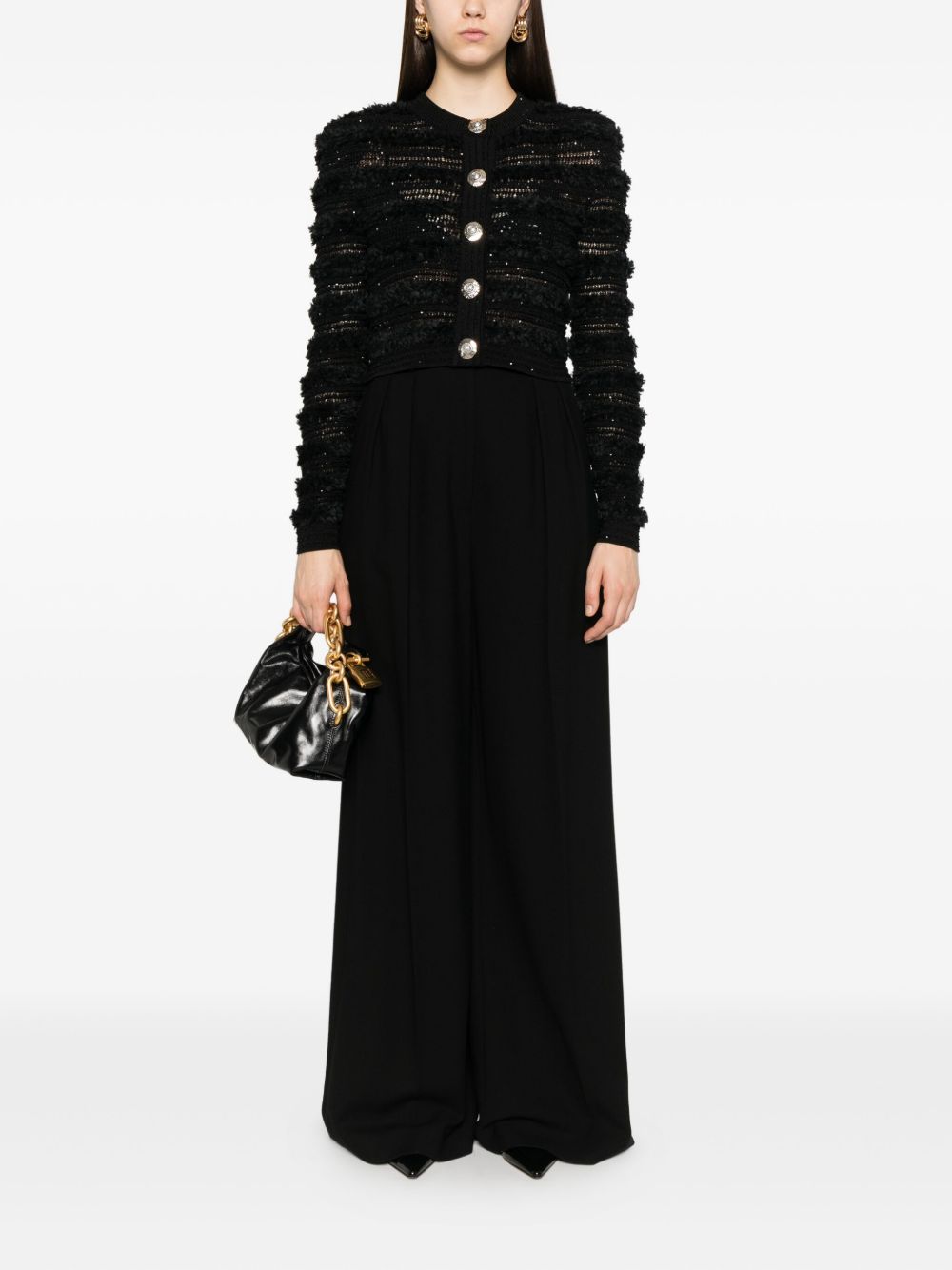 Balmain Sequin Embellished Cardigan Glam Steals