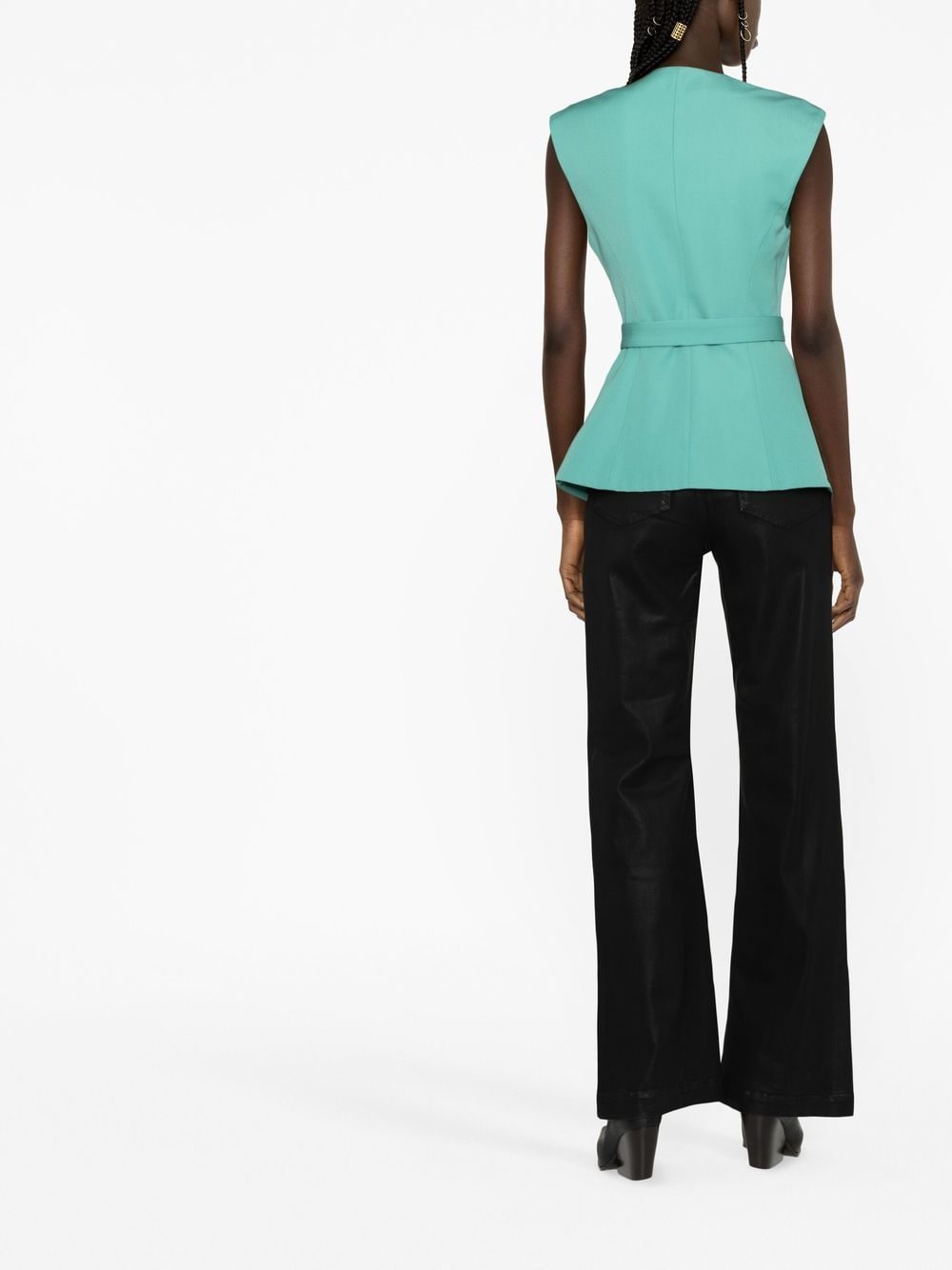 Balmain Sleeveless Belted Jacket Glam Steals