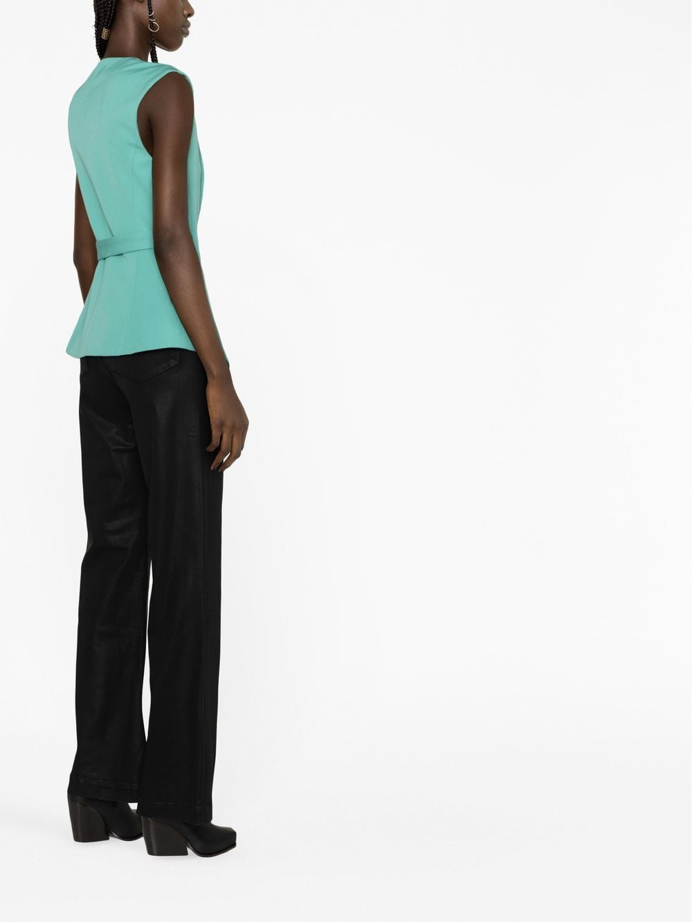 Balmain Sleeveless Belted Jacket Glam Steals