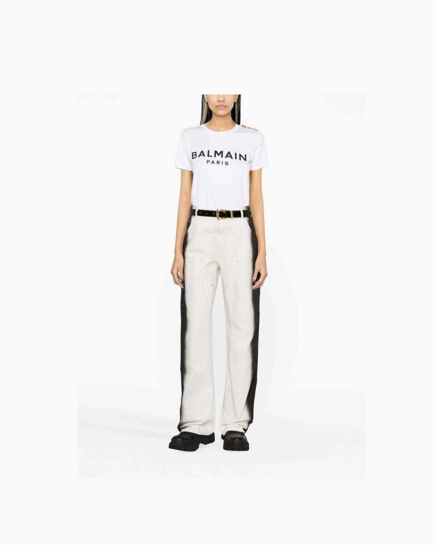 Balmain T-shirt with Paris Print Glam Steals