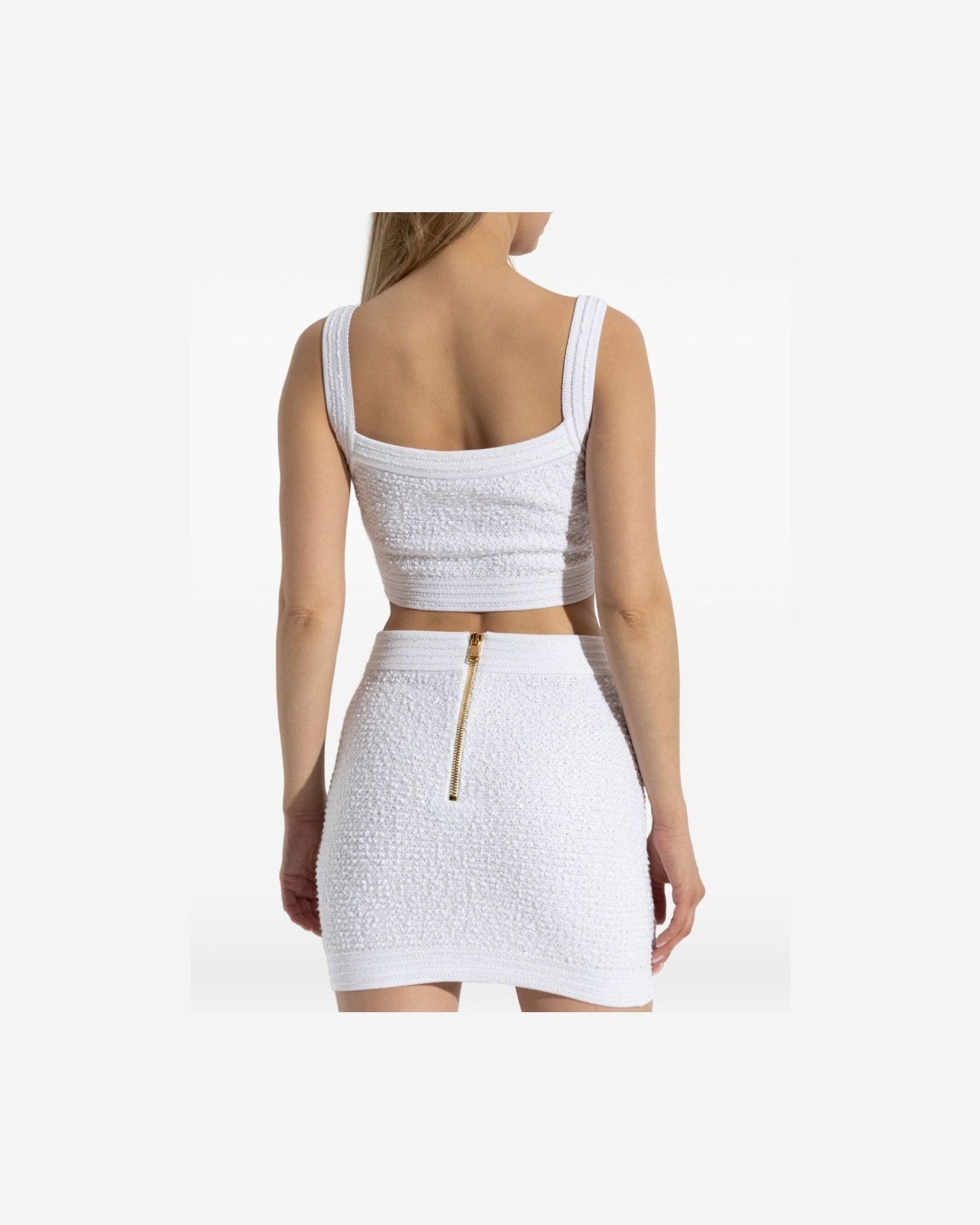Balmain Tweed Crop Top Glam Steals