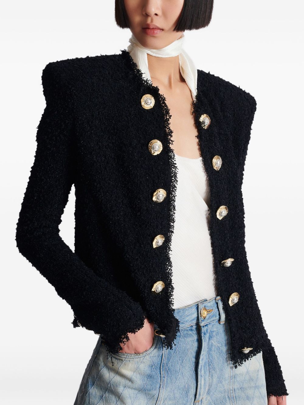 Balmain Tweed Edge To Jacket Glam Steals