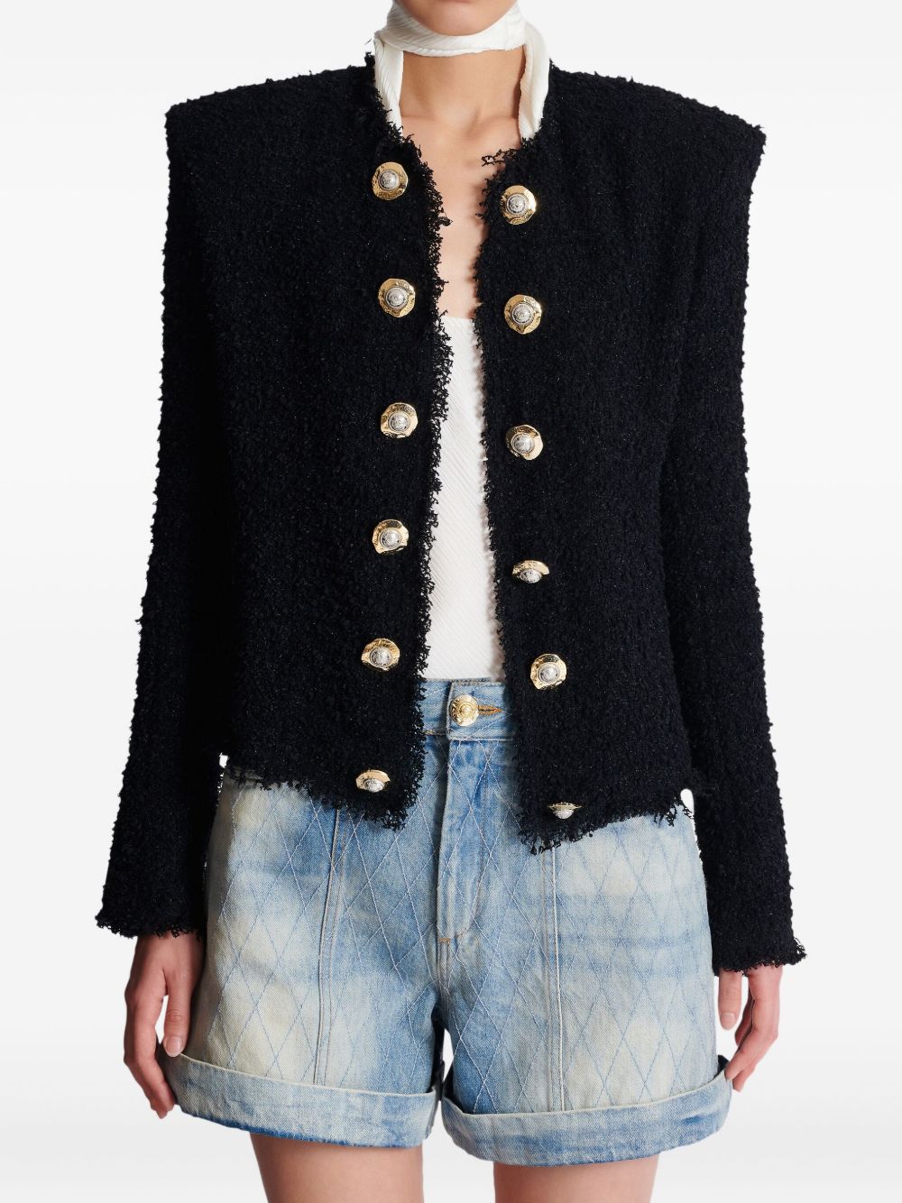 Balmain Tweed Edge To Jacket Glam Steals