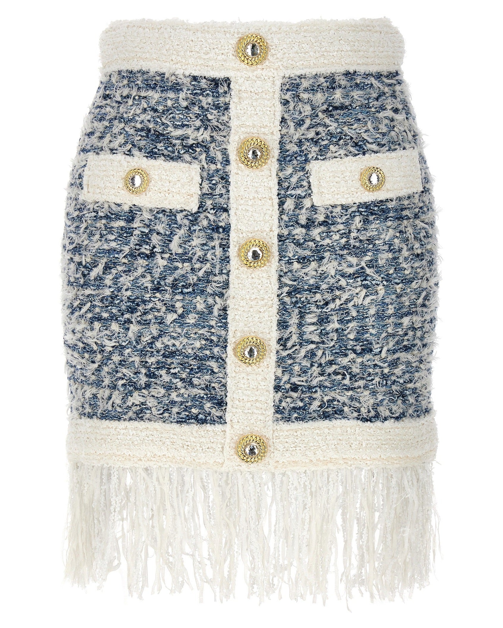 Balmain Tweed Fringed Skirt Glam Steals