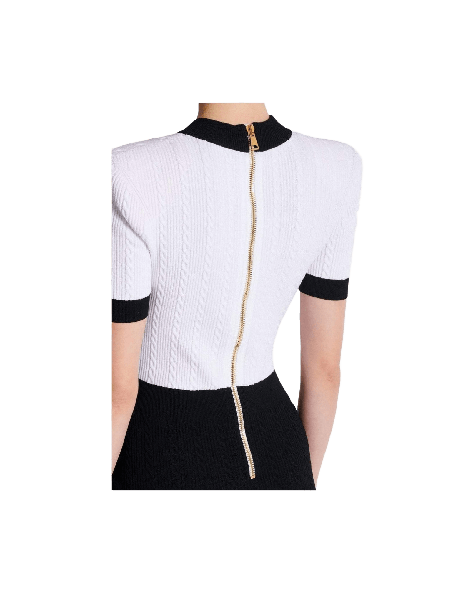 Balmain Two Tone Twisted Knit Bodycon Dress Glam Steals