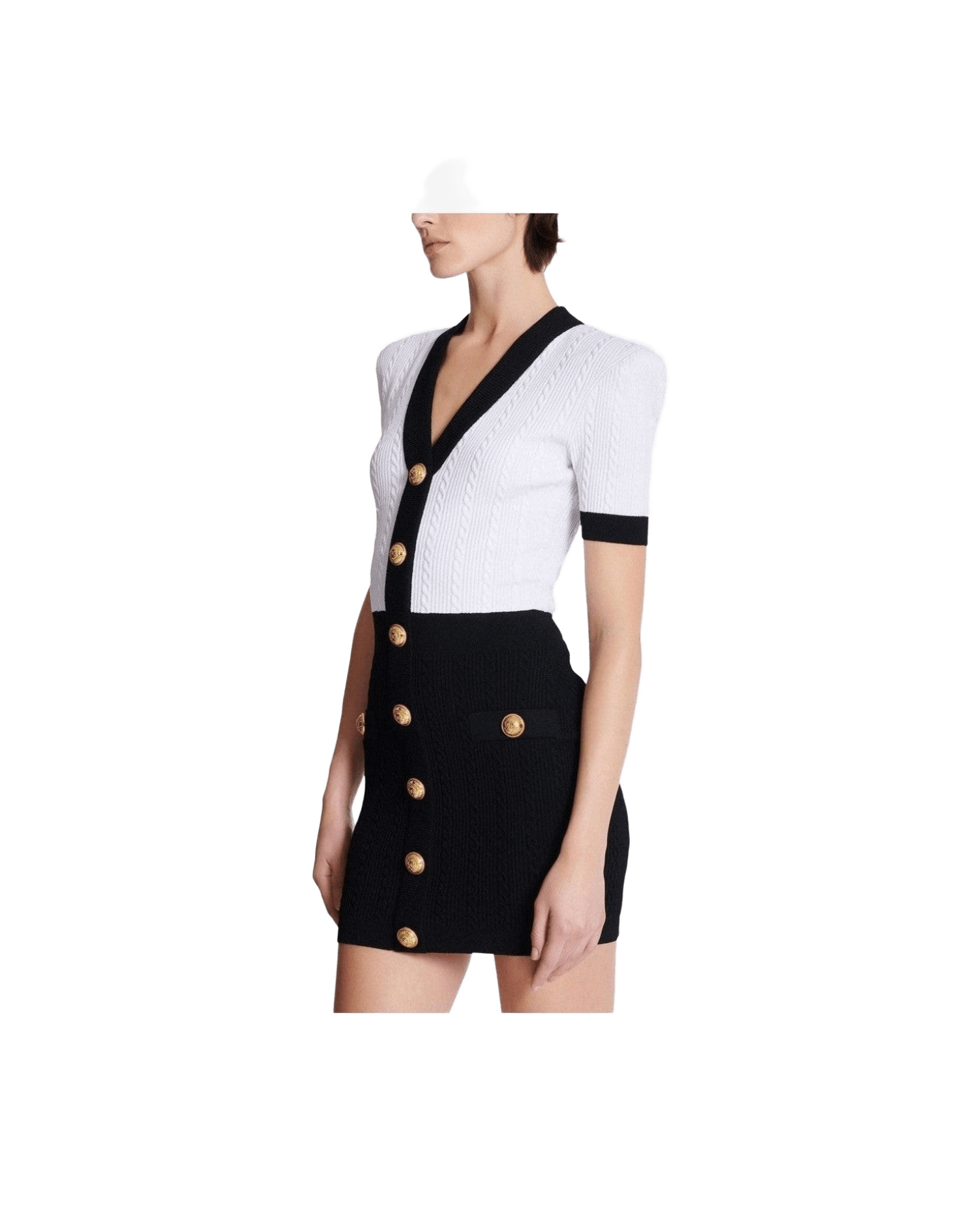 Balmain Two Tone Twisted Knit Bodycon Dress Glam Steals