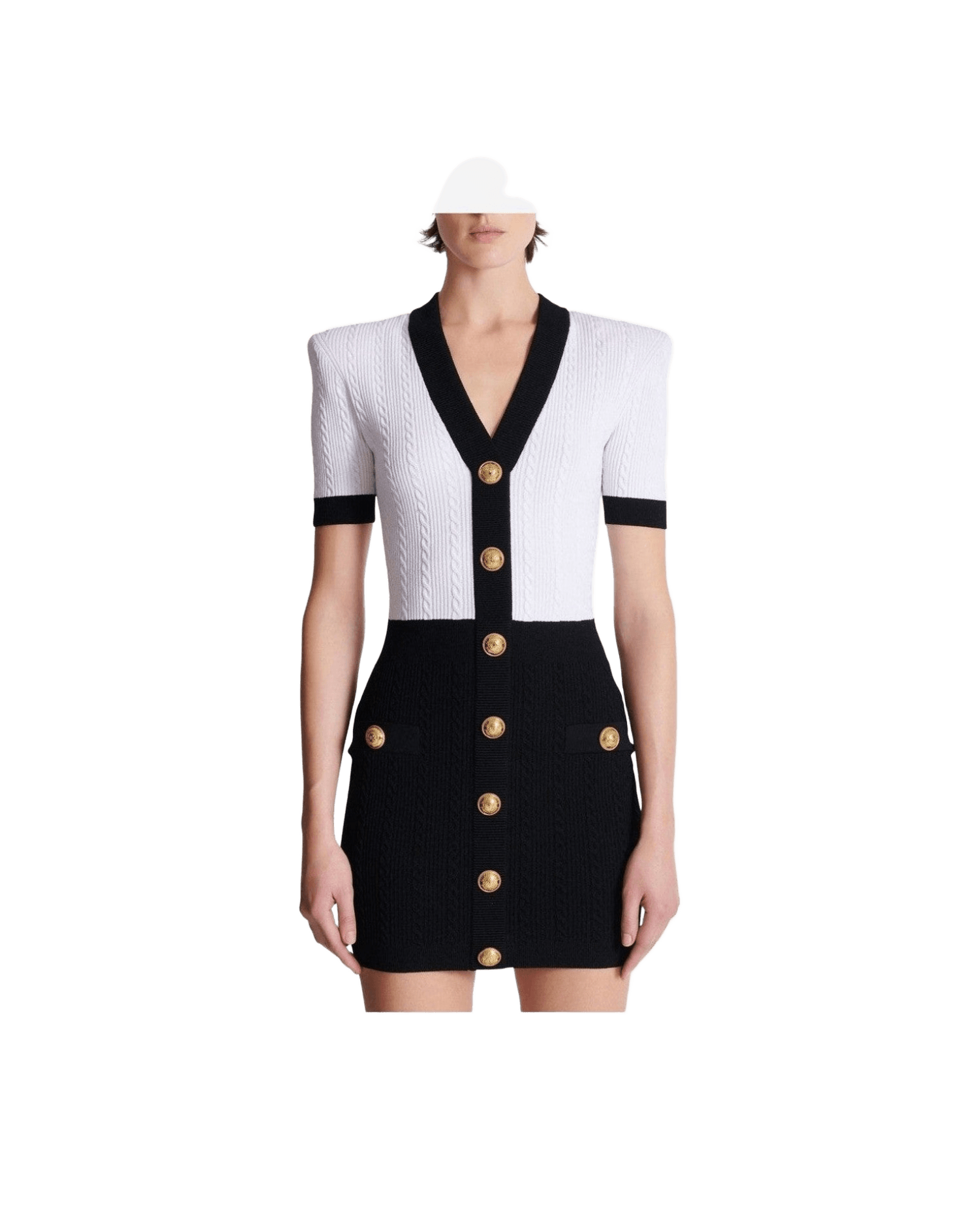 Balmain Two Tone Twisted Knit Bodycon Dress Glam Steals