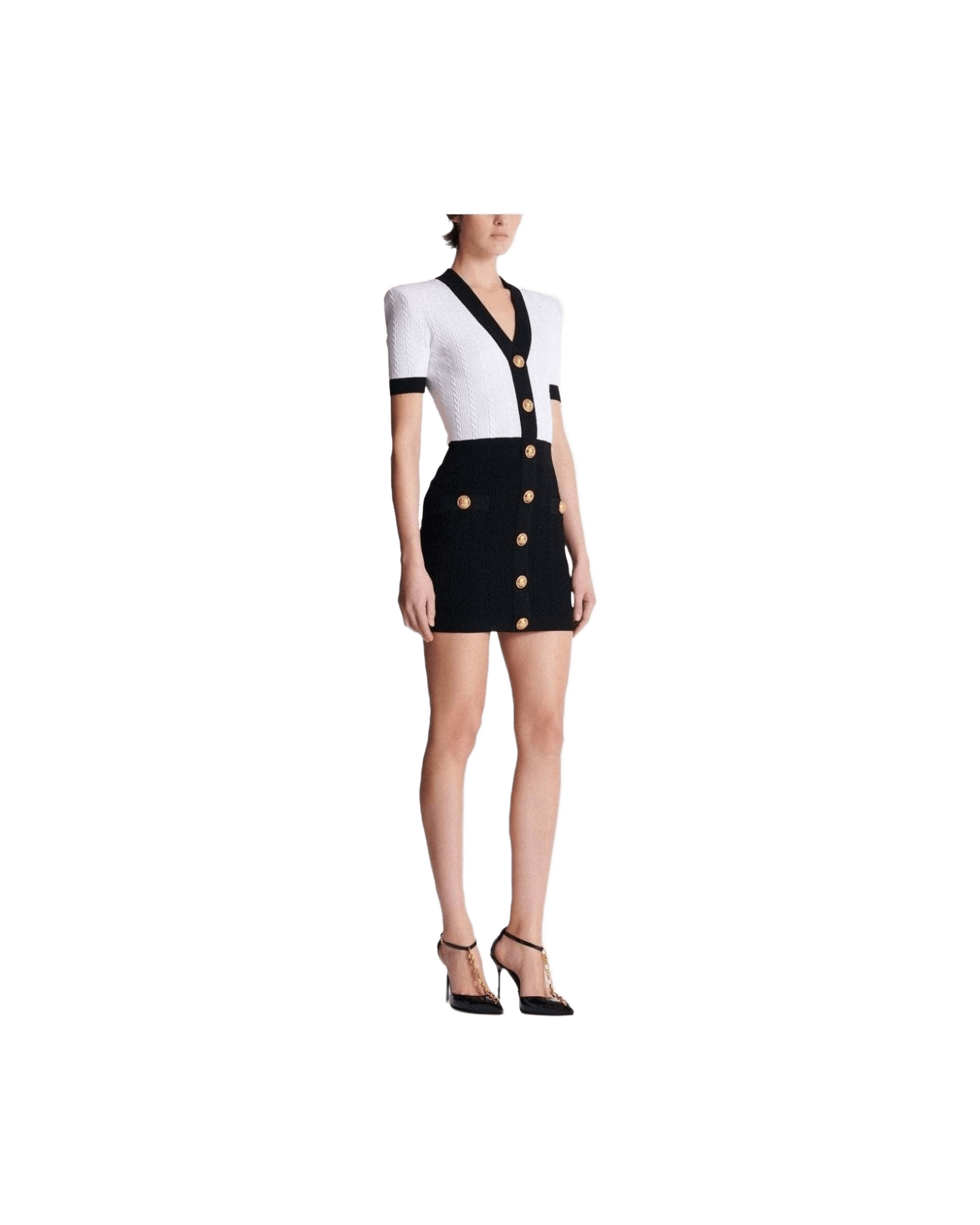 Balmain Two Tone Twisted Knit Bodycon Dress Glam Steals