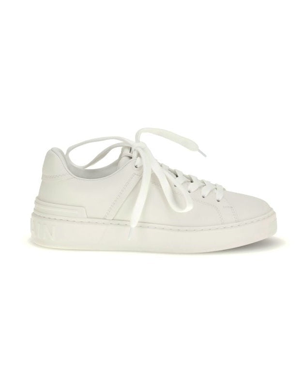 Balmain White Calf Leather Bos Taurus Low Top Sneakers Glam Steals