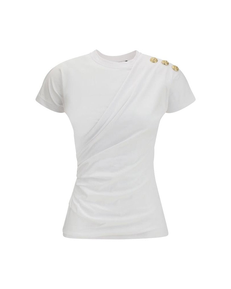 Balmain White Cotton T-shirt Glam Steals