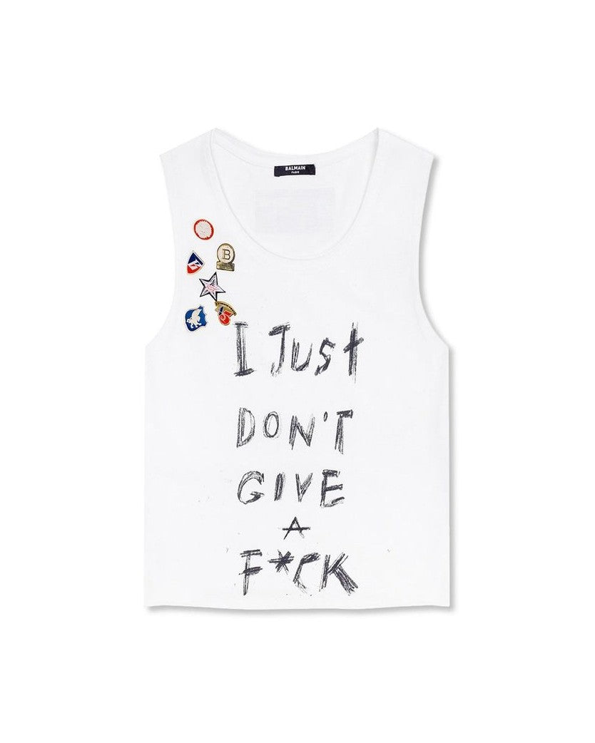 Balmain White Cotton T-shirt Glam Steals