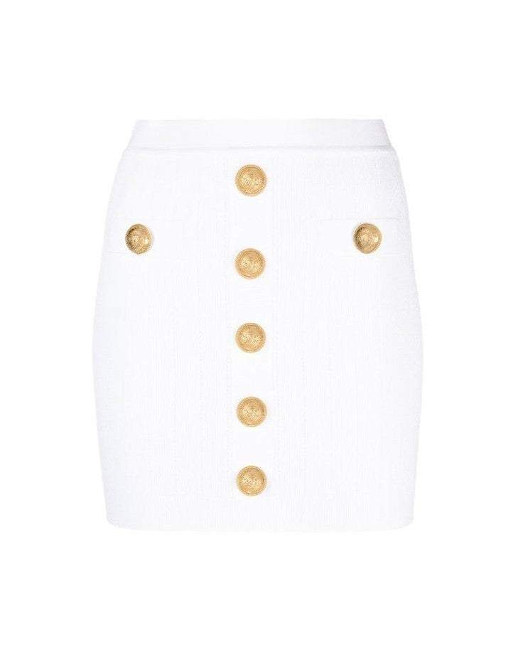 Balmain White Polyester Mini Skirt Glam Steals