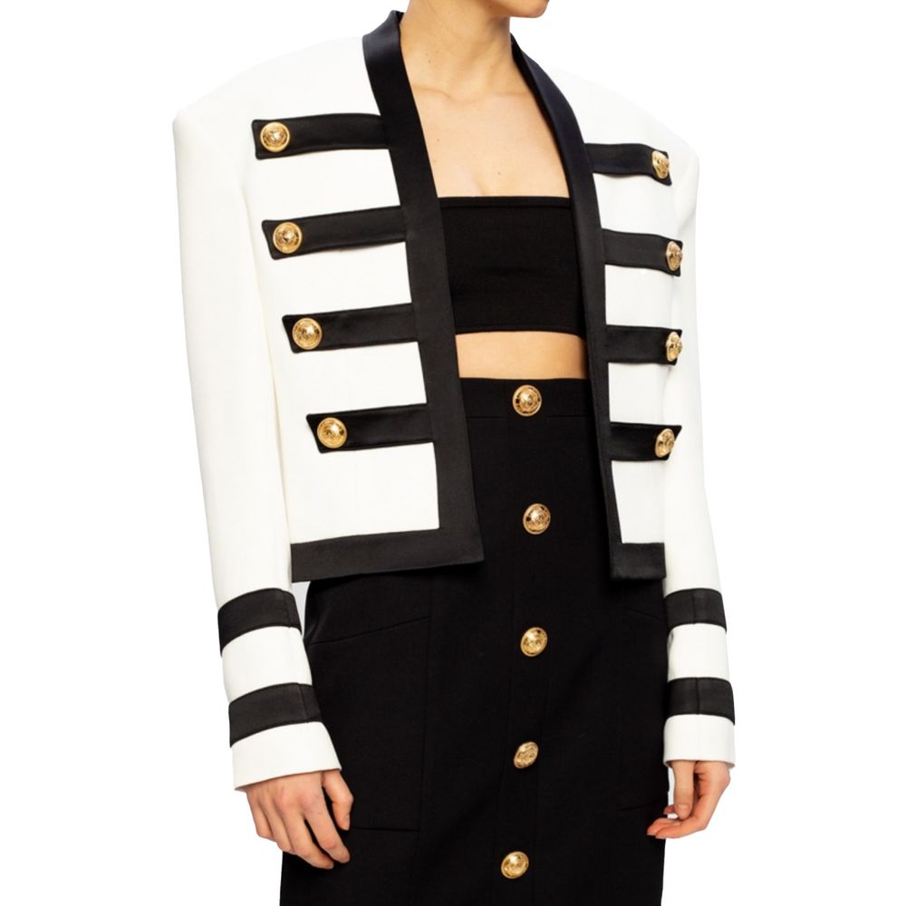 Balmain White Viscose Suits & Blazer Glam Steals