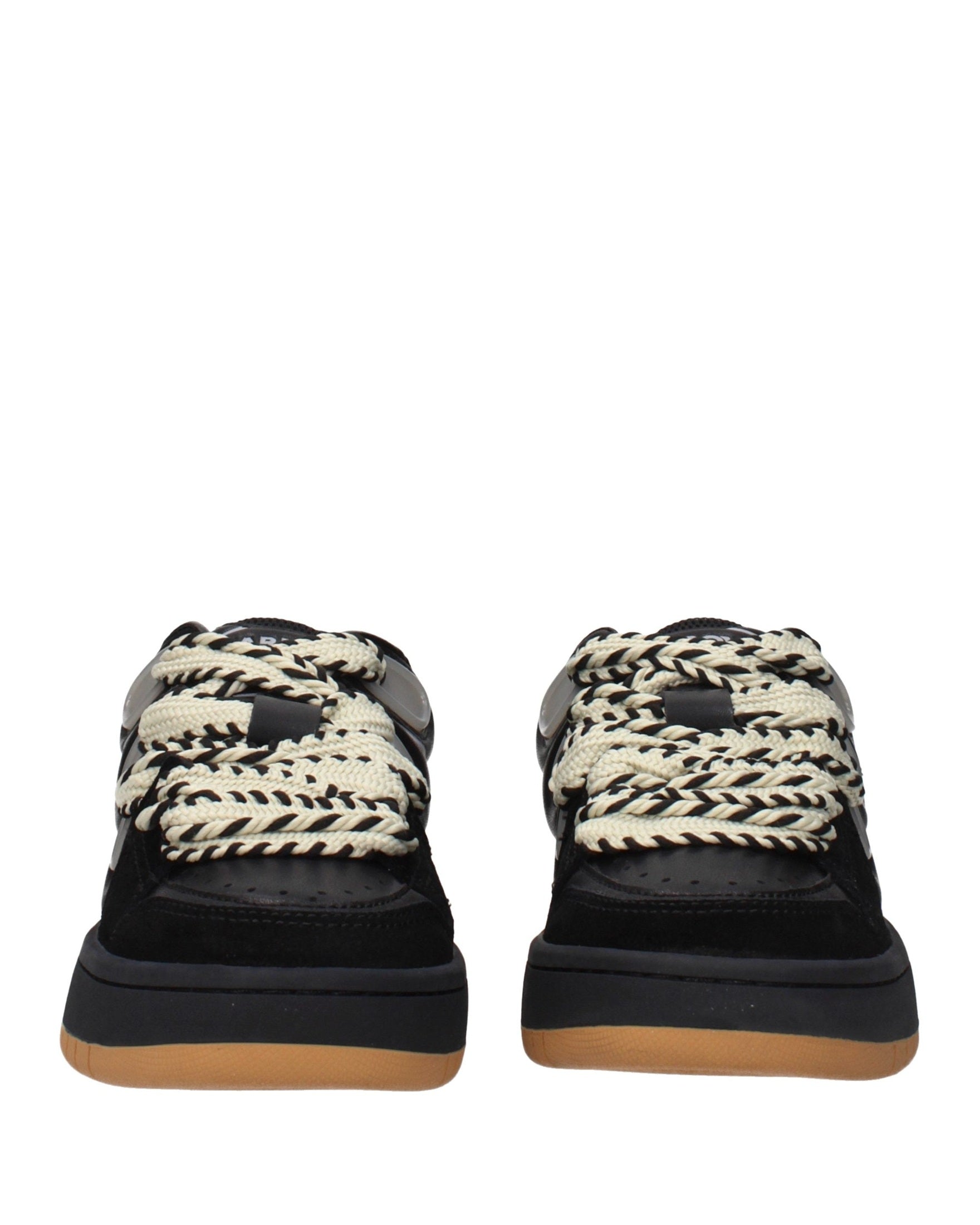 Barrow Black Leather Low Top Sneakers Glam Steals