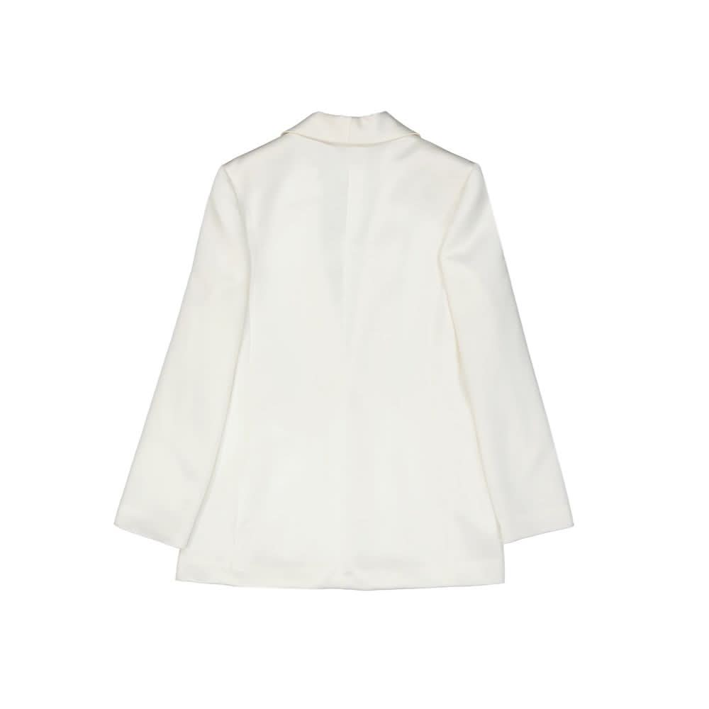 Blanca Vita White Polyester Jacket Coats & Jackets