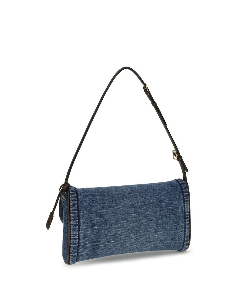 Valentino Garavani Blue Cotton Shoulder Bag Glam Steals