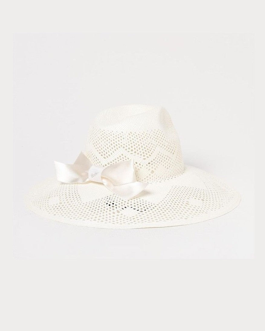 Borsalino White Paper Straw Sunhat Sun Hats