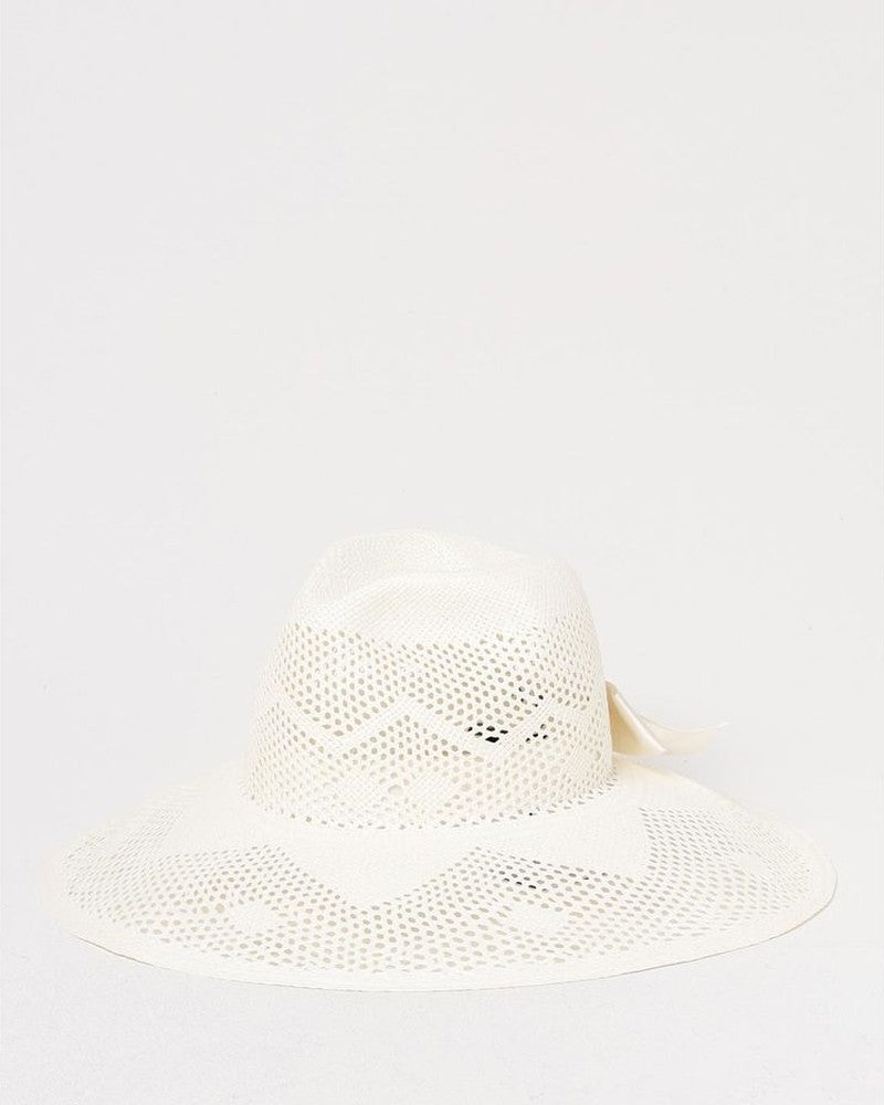 Borsalino White Paper Straw Sunhat Sun Hats