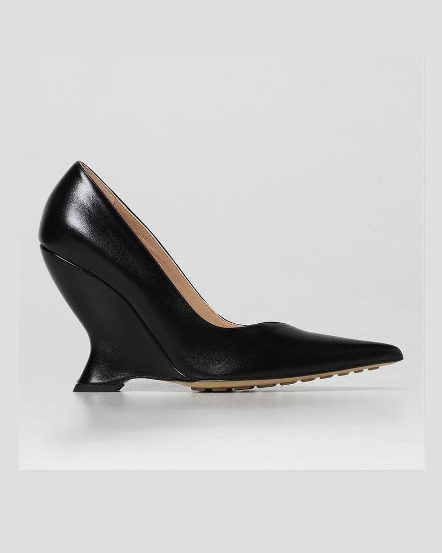 Bottega Veneta Black Leather High Heel Pumps Glam Steals