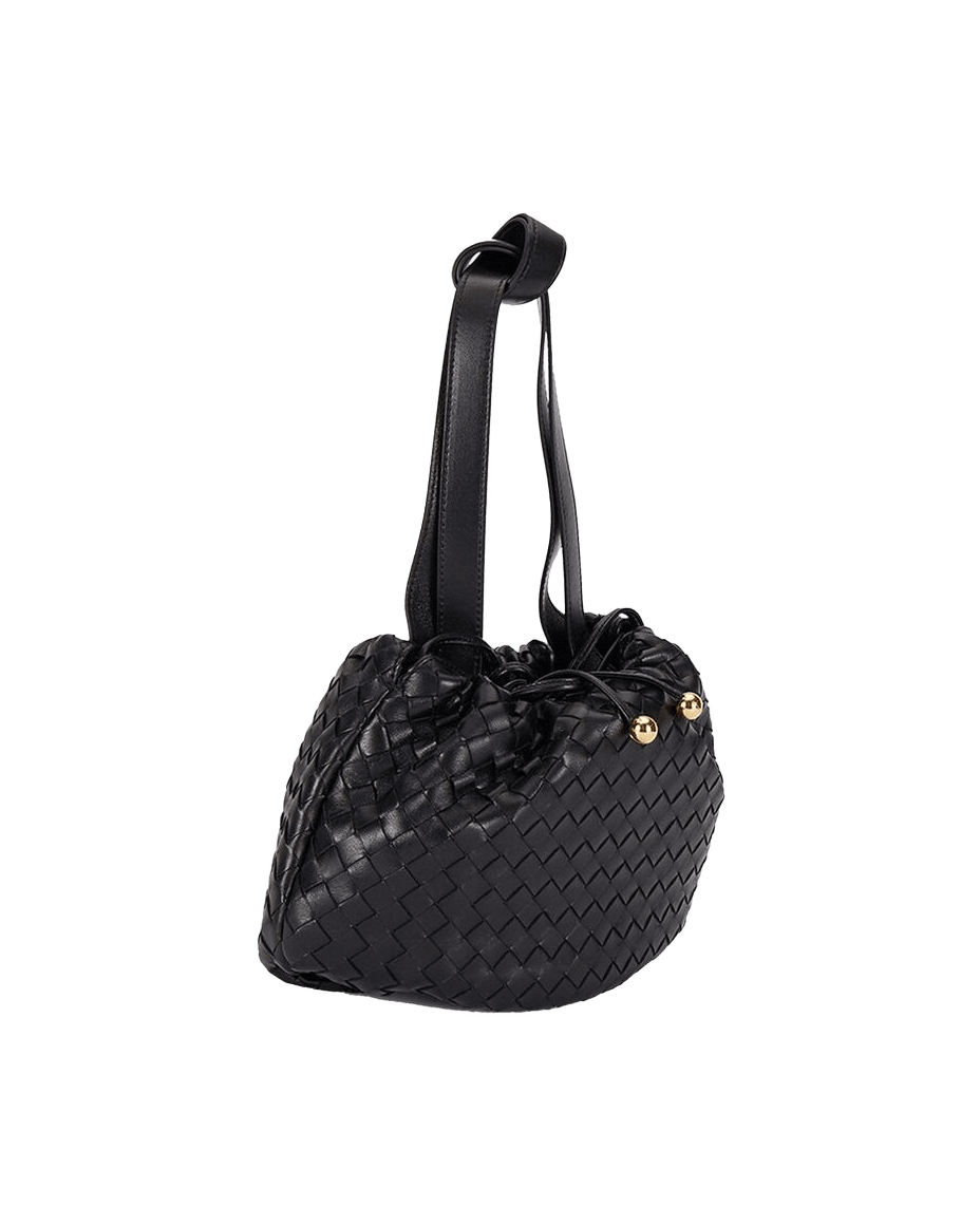 Bottega Veneta Black Leather Lamb Backet Bag Glam Steals
